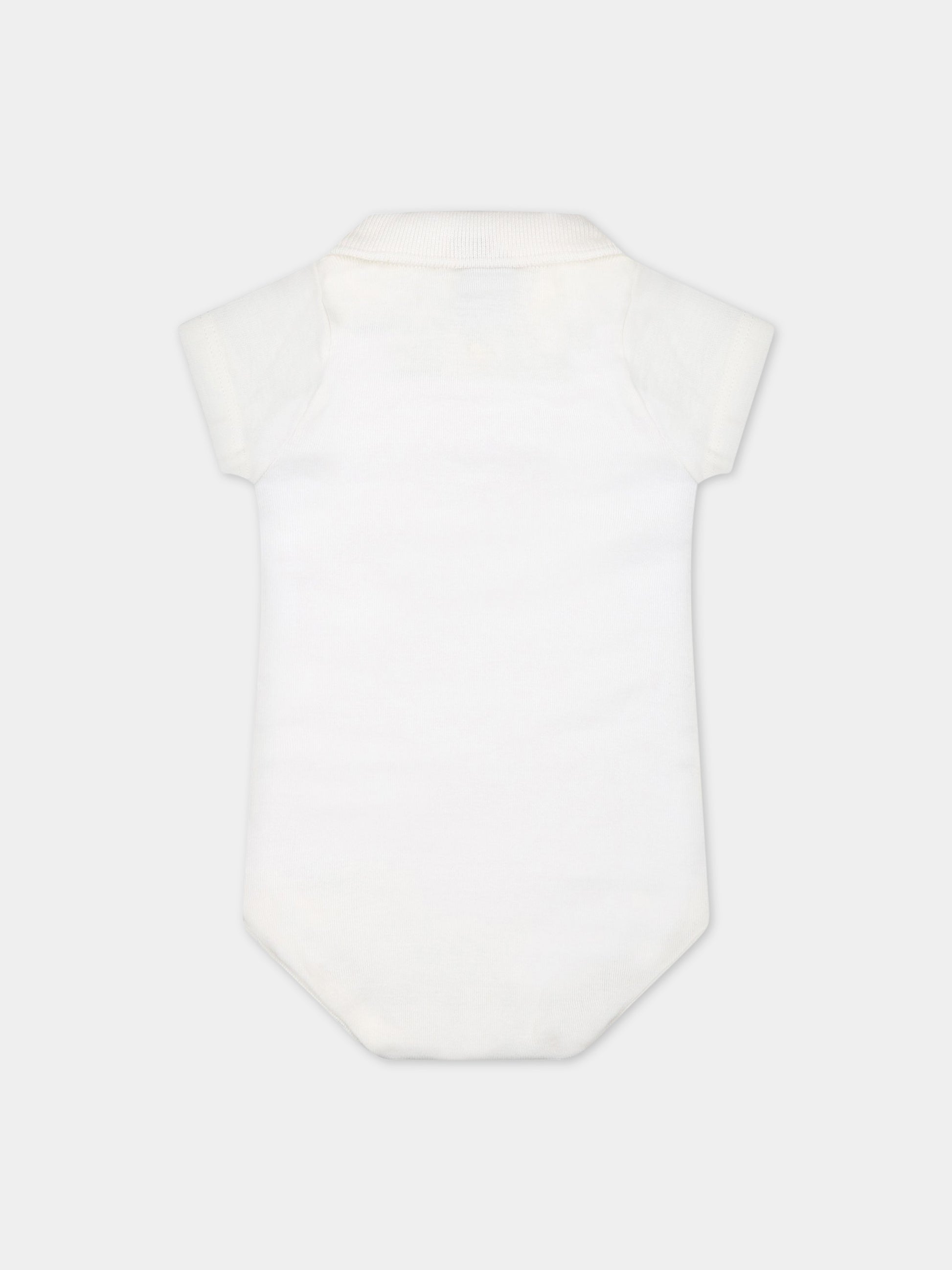 Body avorio per neonati con logo,Petit Bateau,A05RK MARSHMALLOW