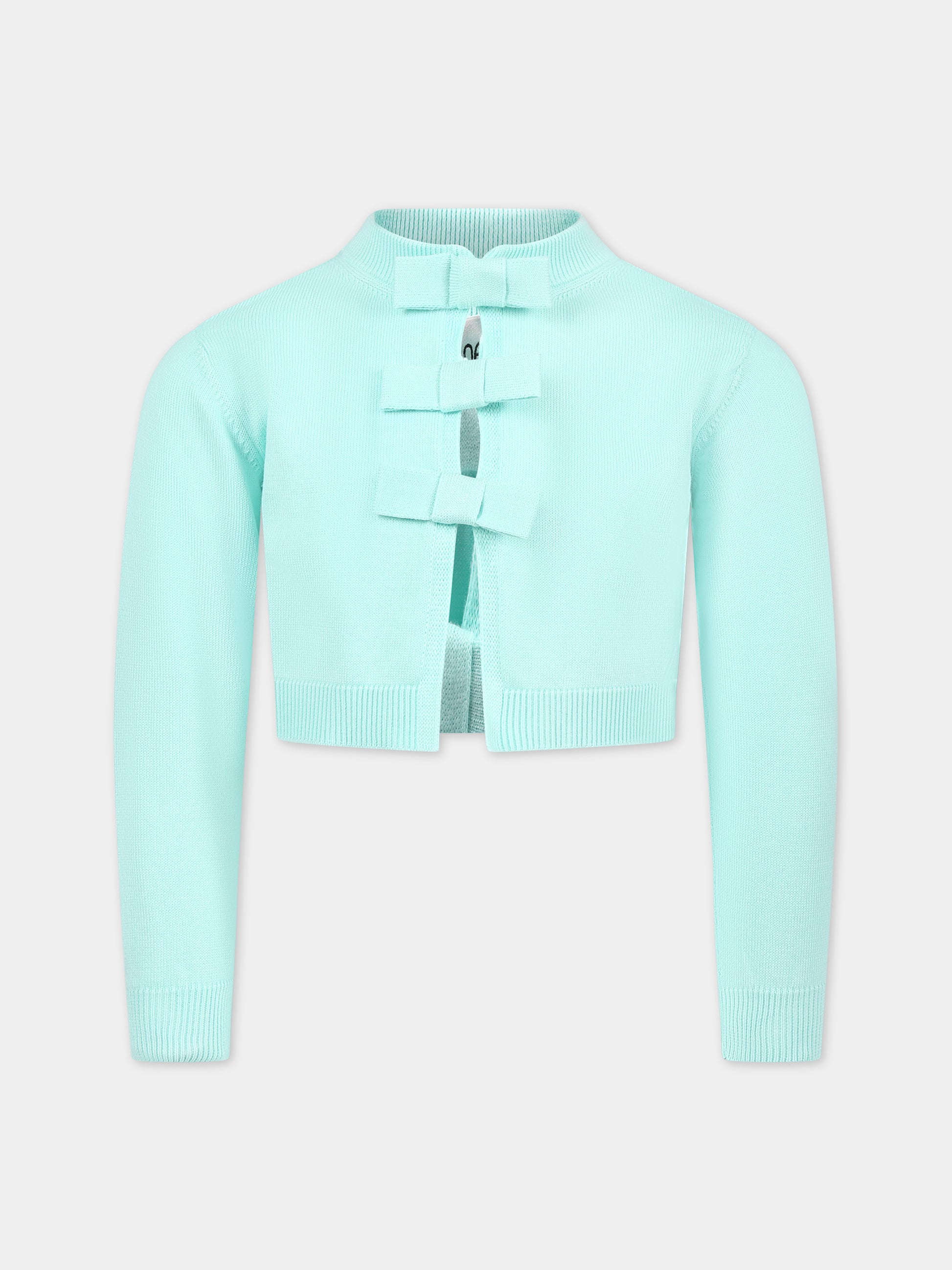 Cardigan verde per bambina con fiocchi,Simonetta,SS9A80 X0003 630