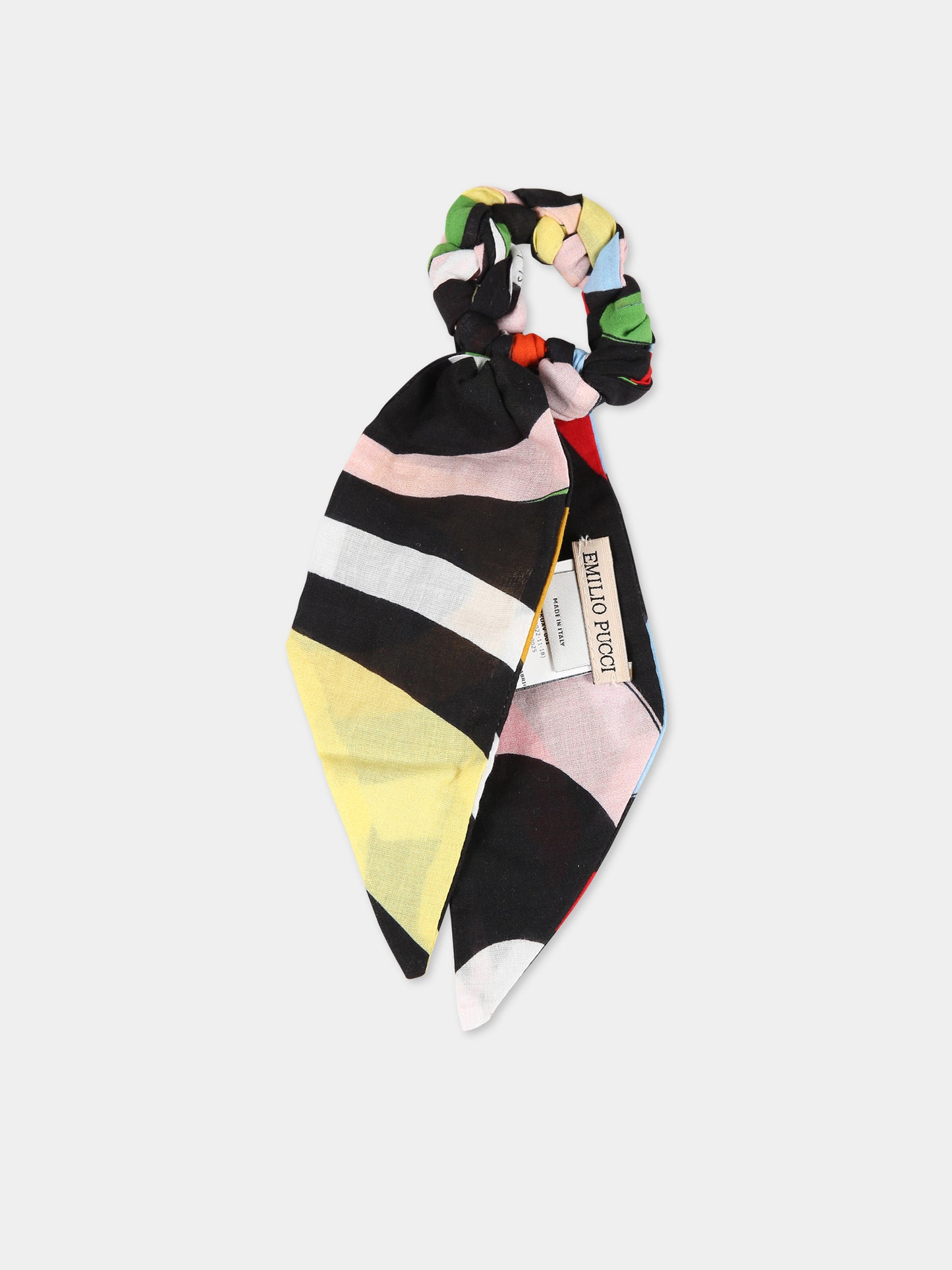 Elastico multicolor per bambina con stampa logo,Emilio Pucci Junior,PS0D84 M0025 930MC
