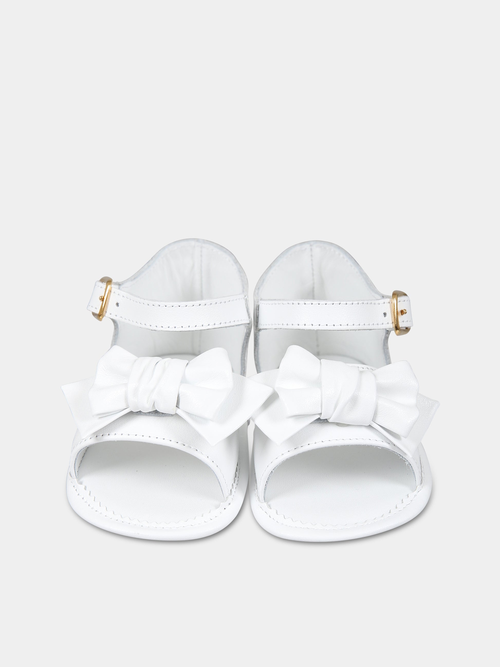 Sandali bianco per neonata con logo,Balmain Kids,BS0016 Y0051 100