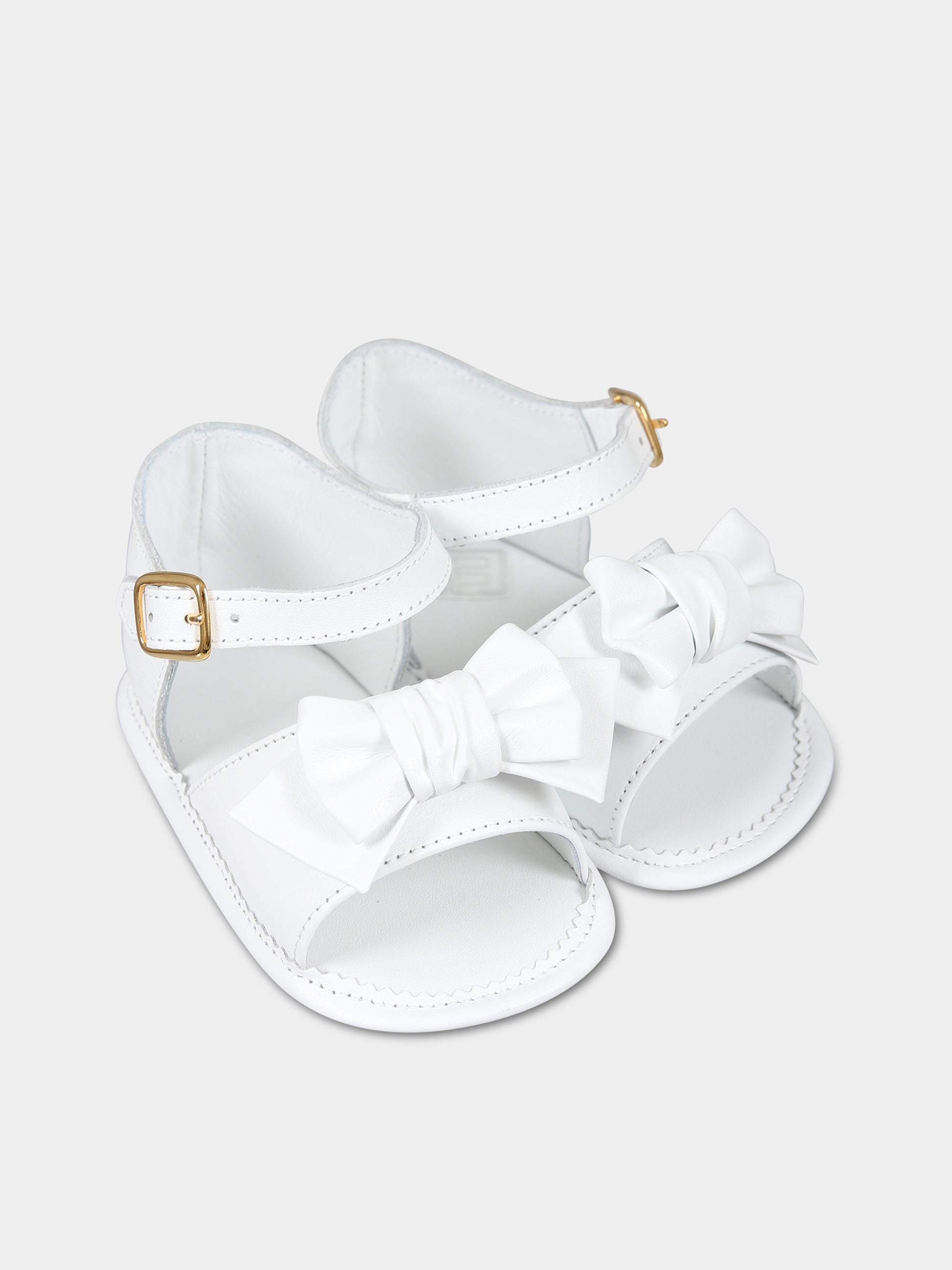Sandali bianco per neonata con logo,Balmain Kids,BS0016 Y0051 100