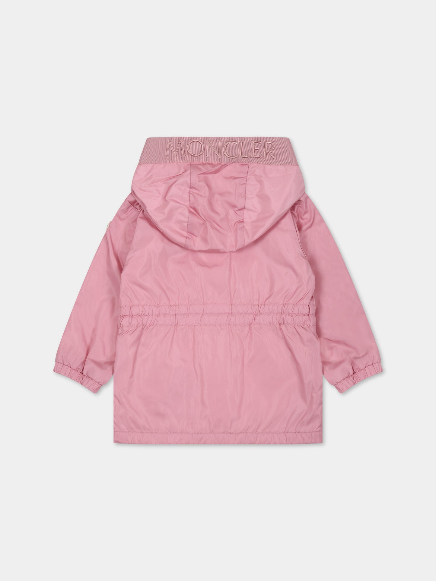 Giubbotto  Messein  rosa per neonata con logo,Moncler Kids,951 1C00004 539ZD 527