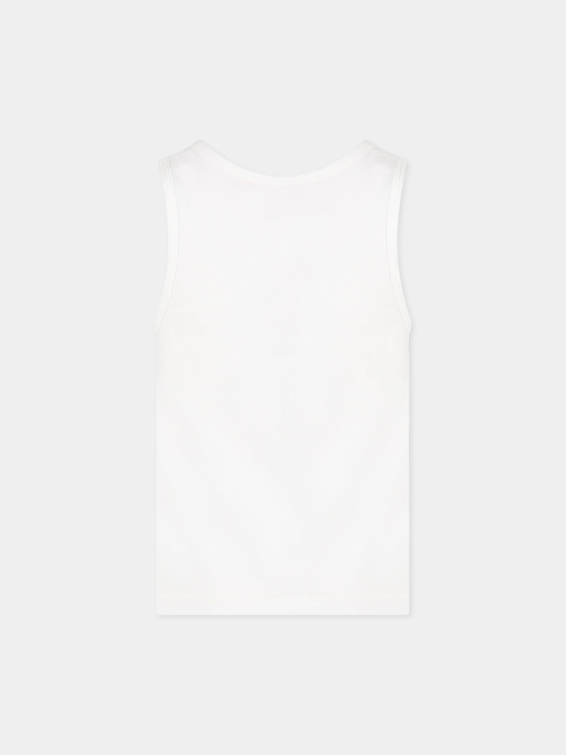 T-shirt bianca per bambini con stampa, logo e scritta  Life is a playground ,Weekend House Kids,734