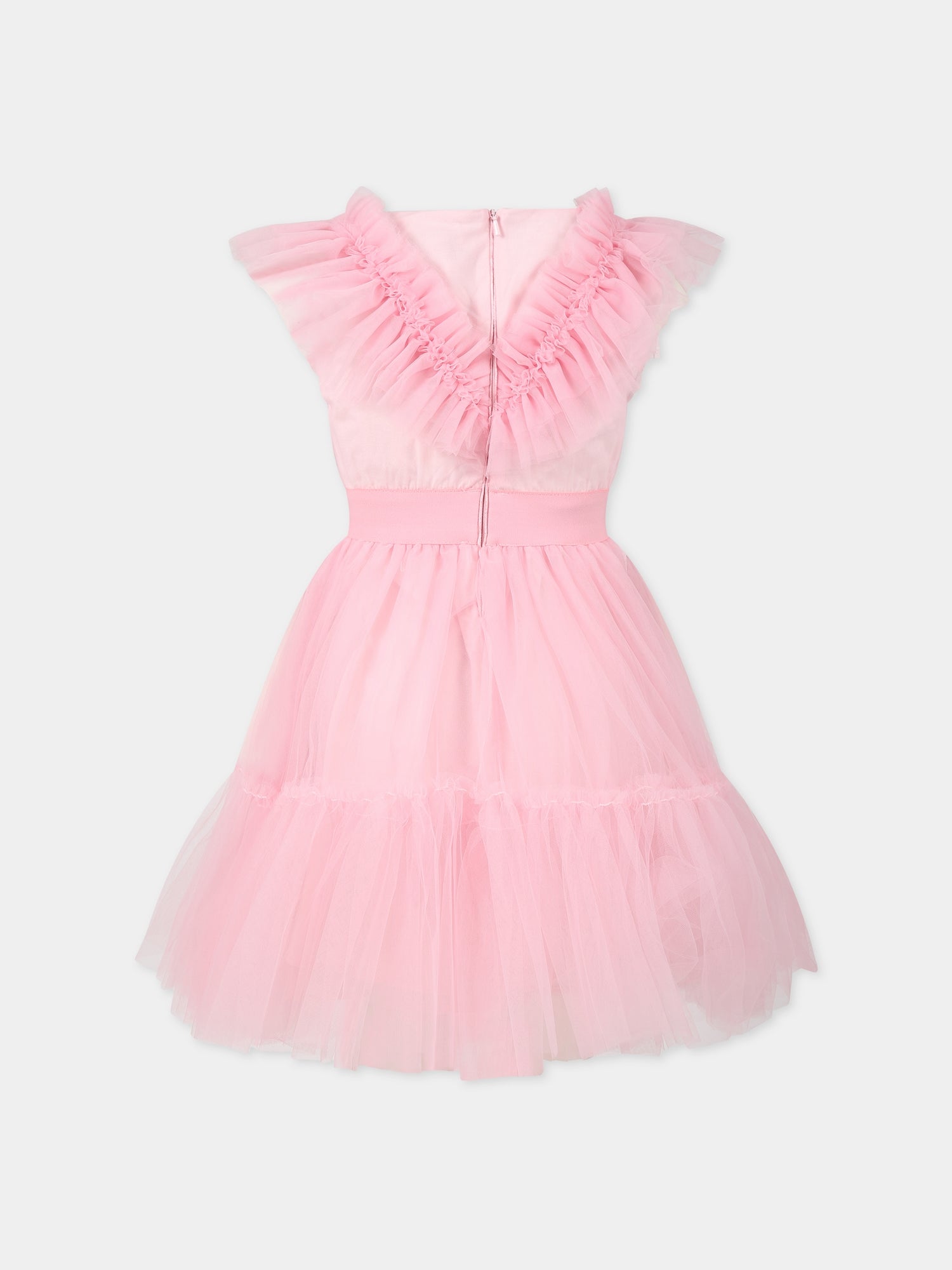 Vestito rosa per bambina con logo,Monnalisa,17A904 T9945 0090