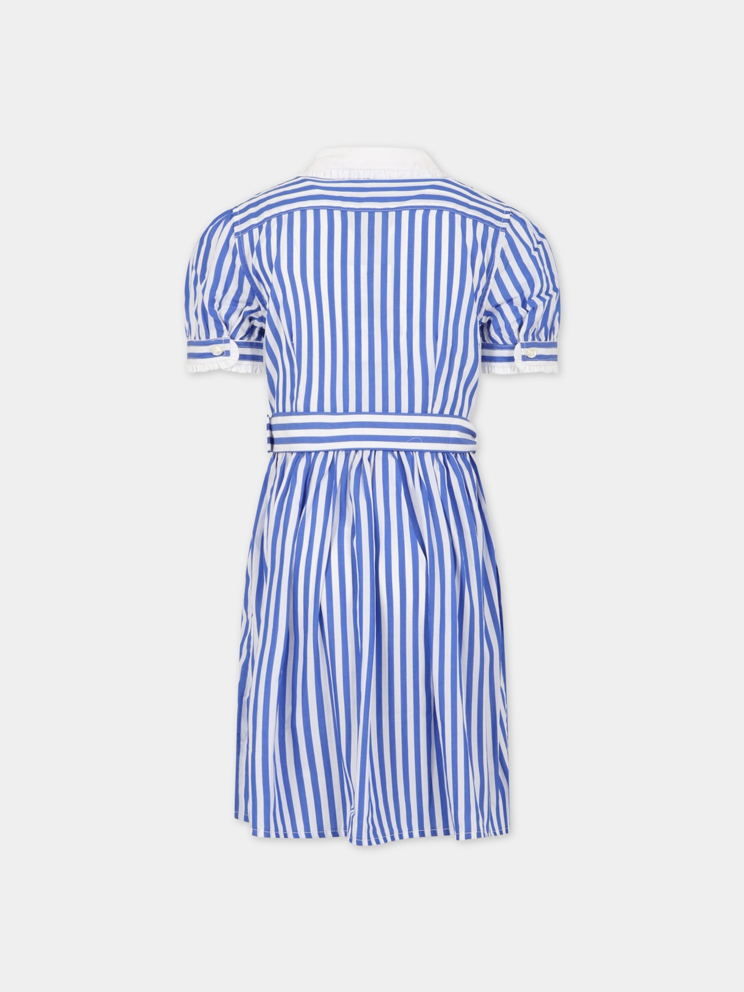 Vestito multicolor per bambina con cavallino blu,Ralph Lauren Kids,901576002 105B