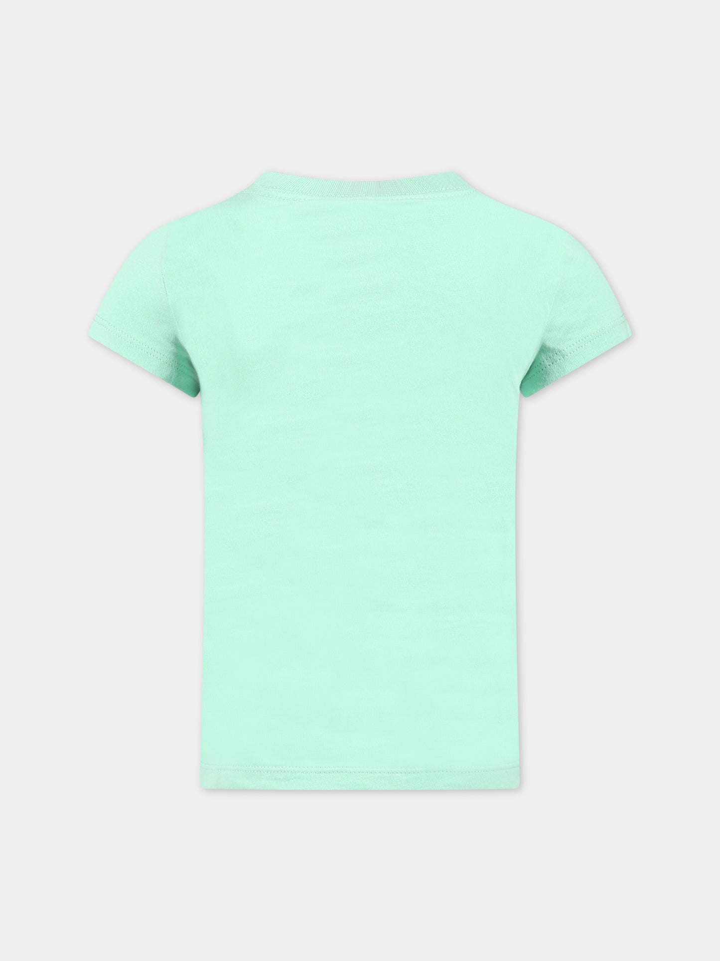 T-shirt verde per bambina con logo e iconico cavallino,Ralph Lauren Kids,903863004