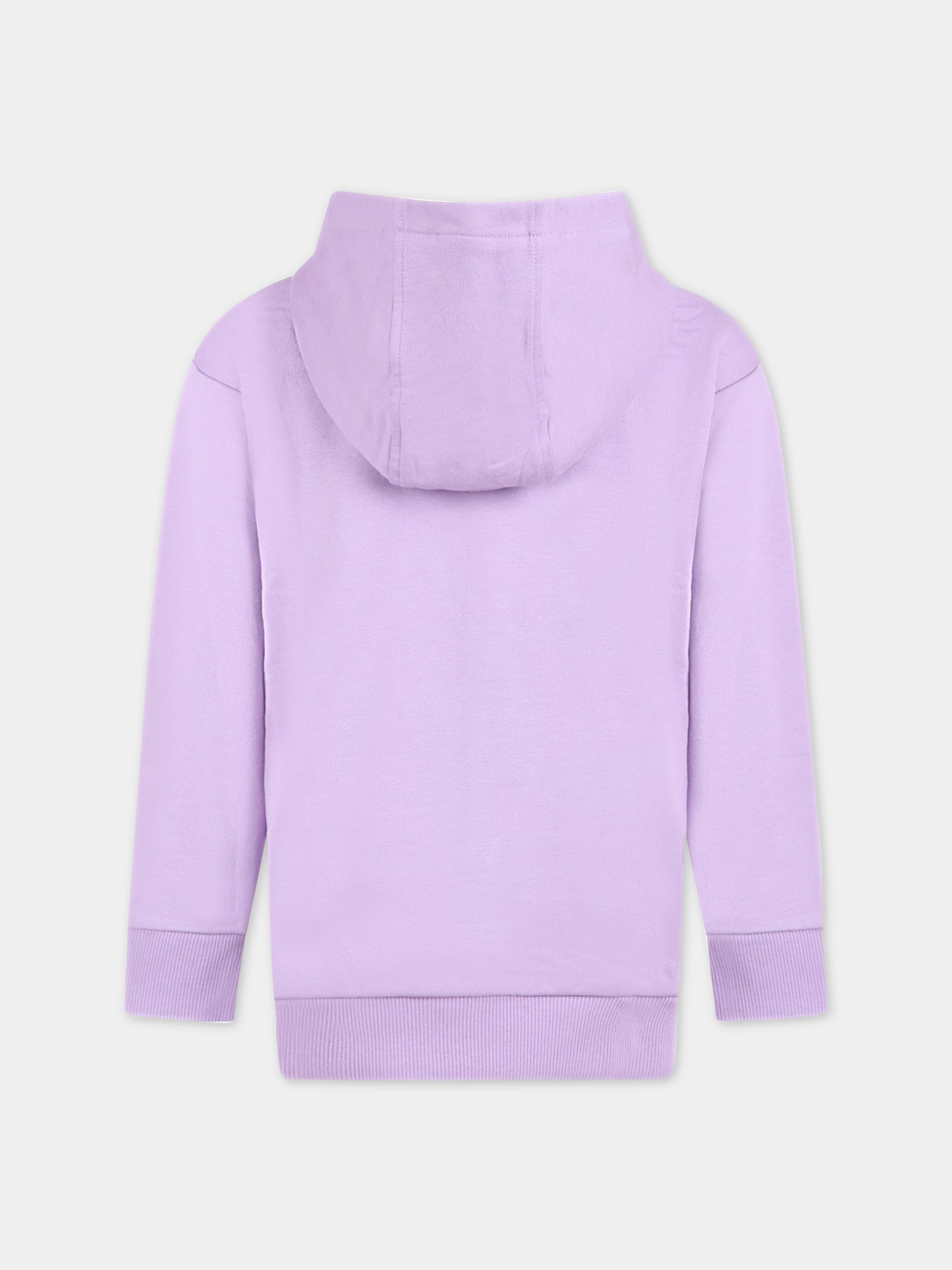 Felpa viola per bambina con logo e Spilla Safety,Versace,1007359 1A04697 2L690