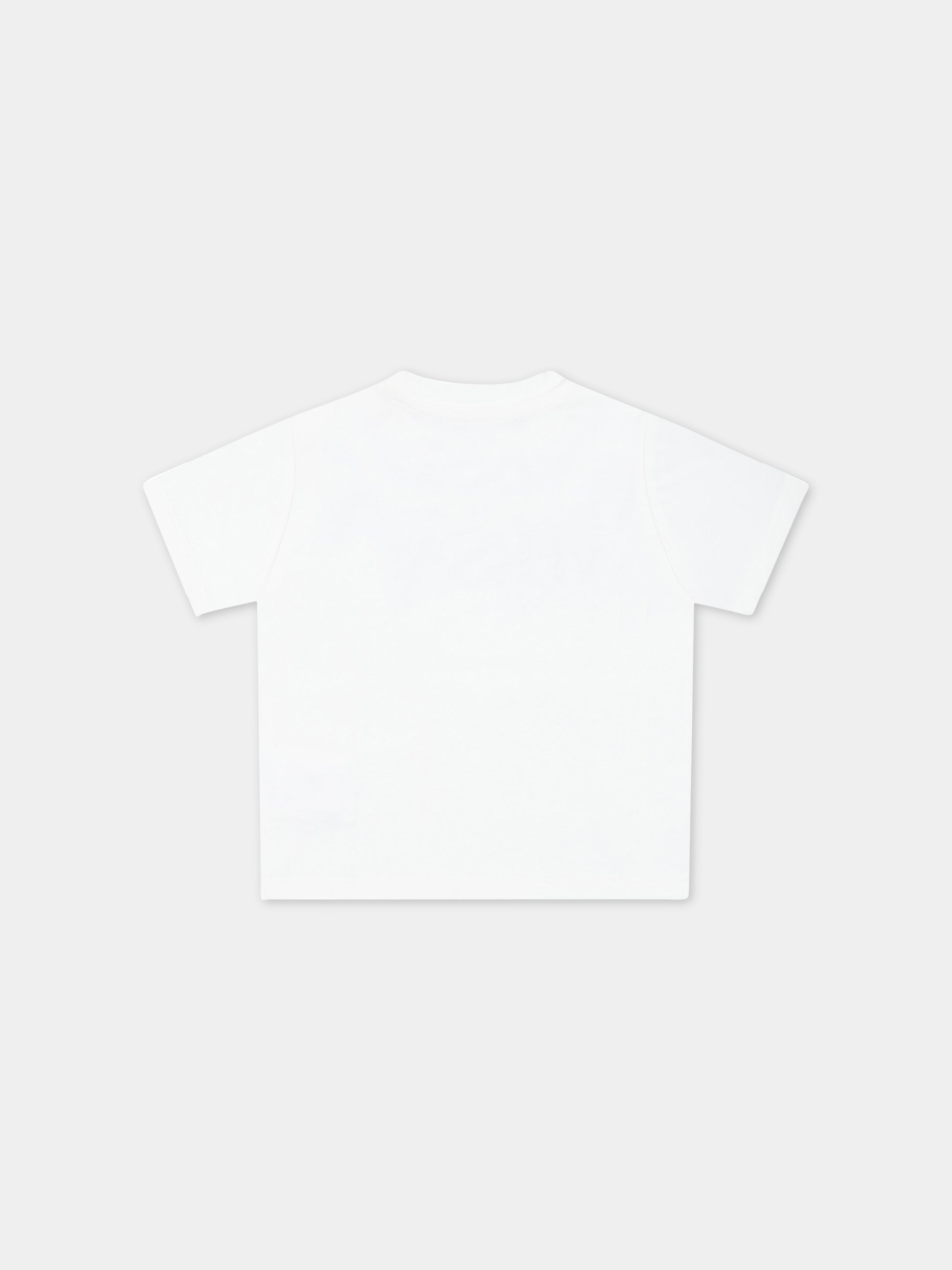 T-shirt bianca per neonato con logo nero,Versace,1000102 1A06516 6W790