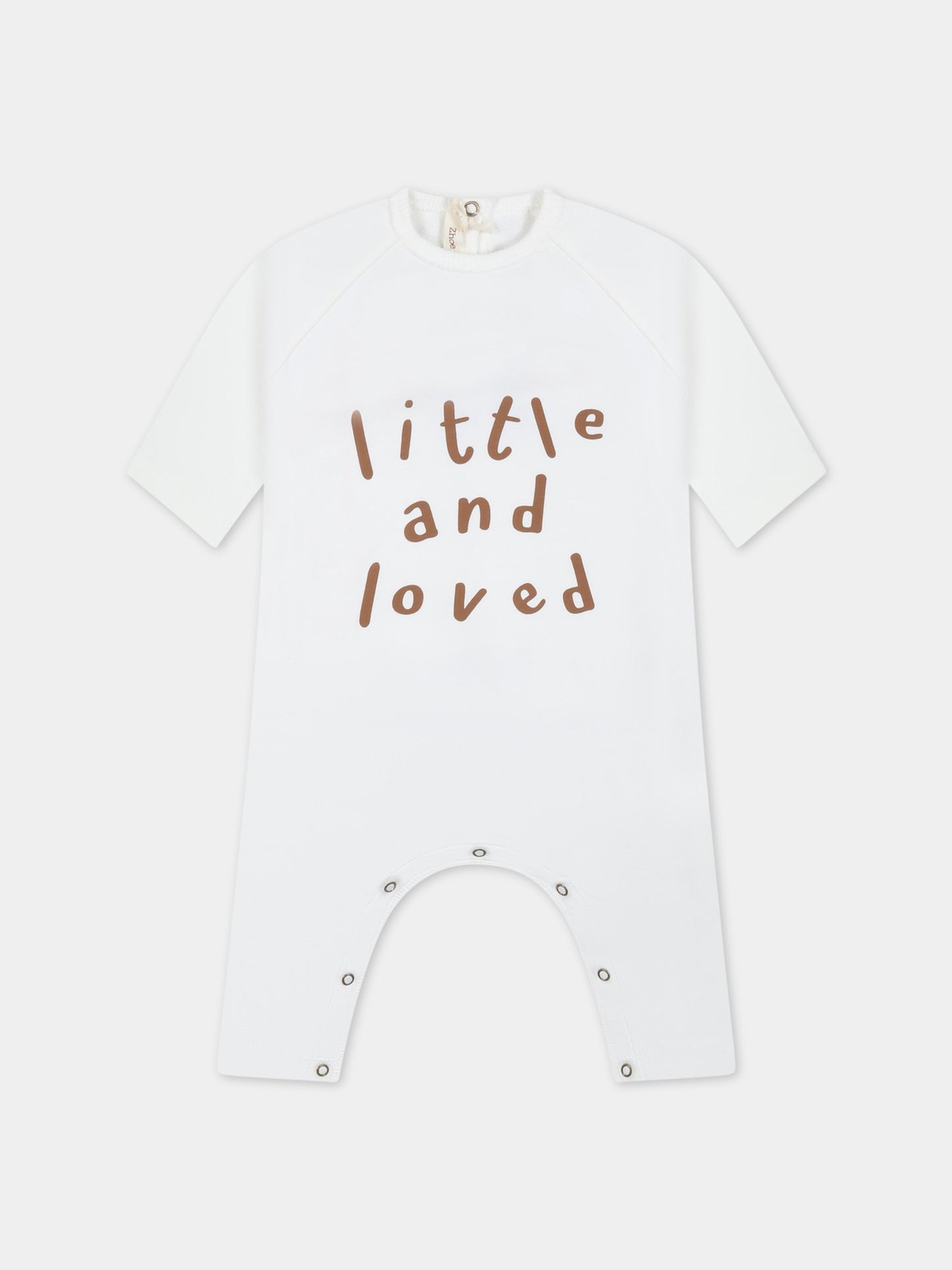 Tutina avorio per neonati con scritta marrone,Zhoe & Tobiah,FFE18 BIASTSAF