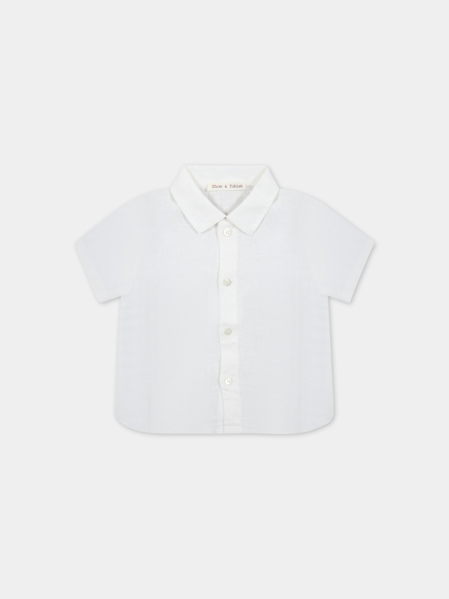 Camicia avorio per neonato in lino,Zhoe & Tobiah,LIN8 1