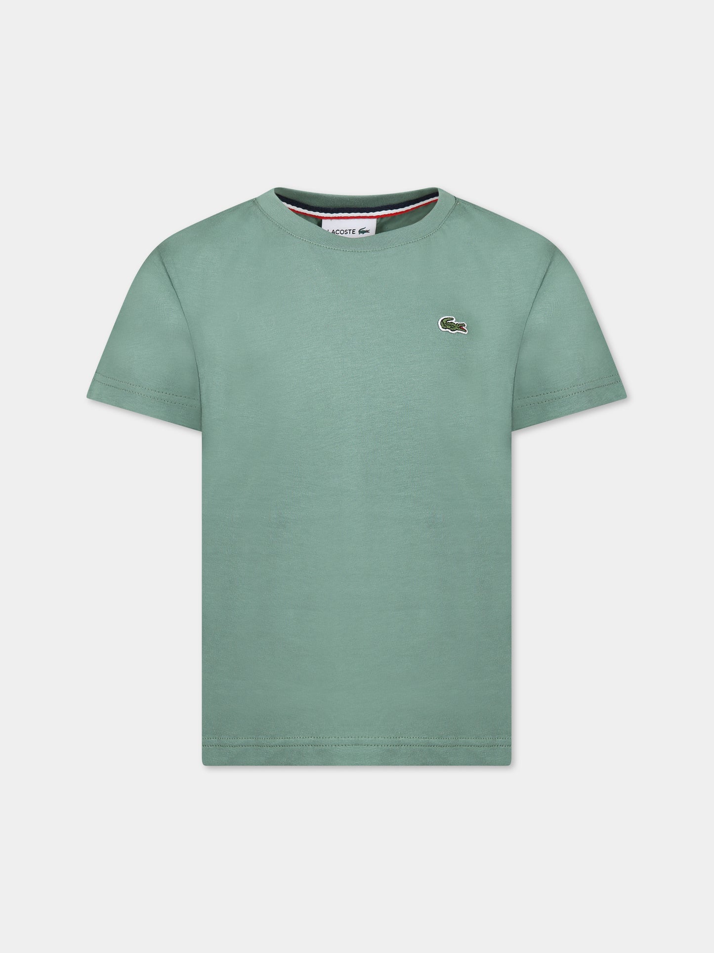 T-shirt verde per bambino con iconico coccodrillo,Lacoste,TJ1442 KX5