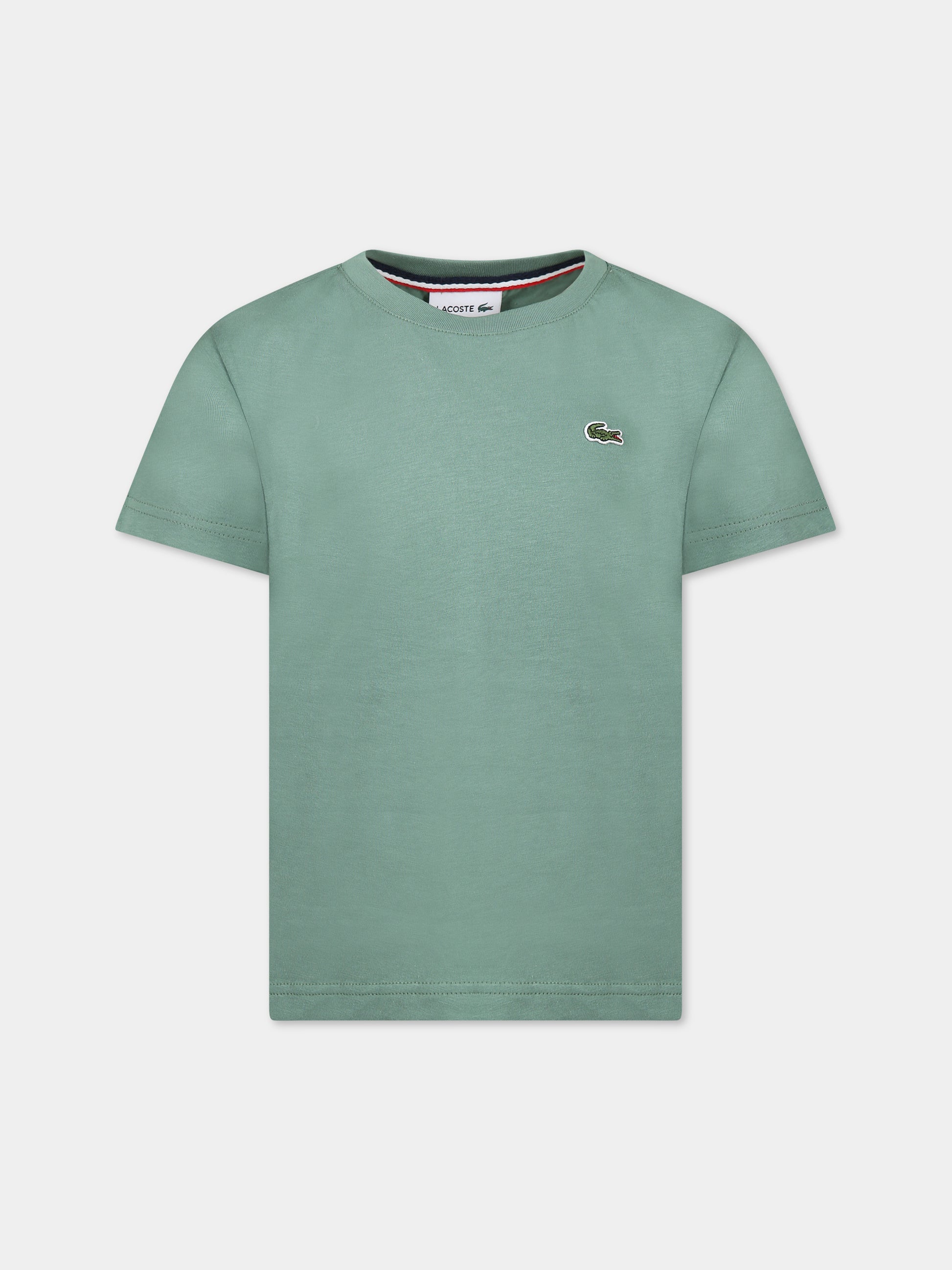 T-shirt verde per bambino con iconico coccodrillo,Lacoste,TJ1442 KX5