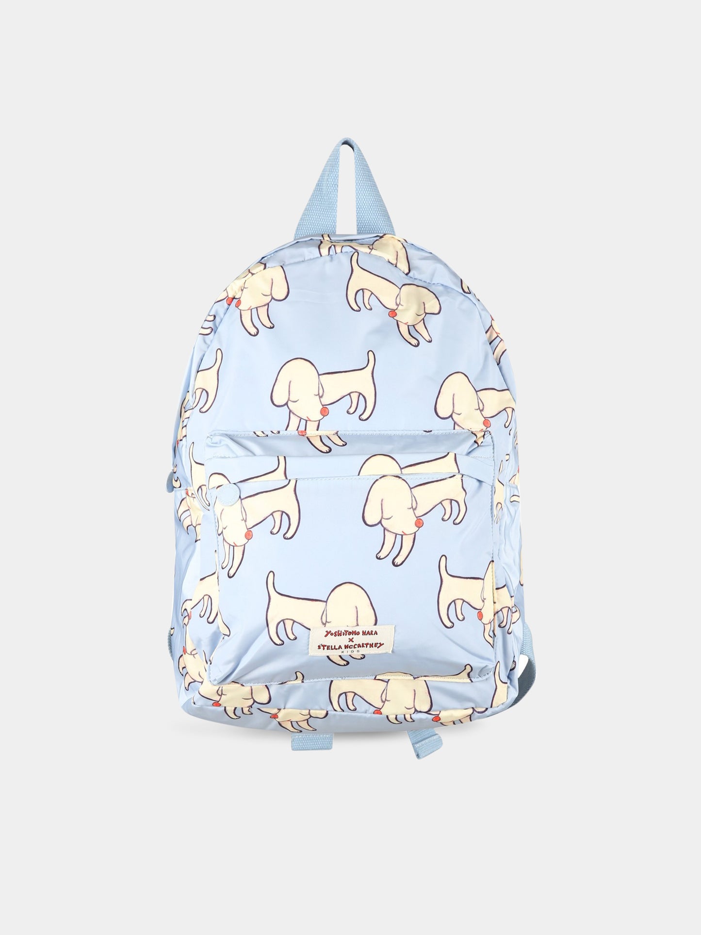 Zaino celeste per bambino con stampa e logo,Stella Mccartney Kids,TS0Q18 Z1431 654MC