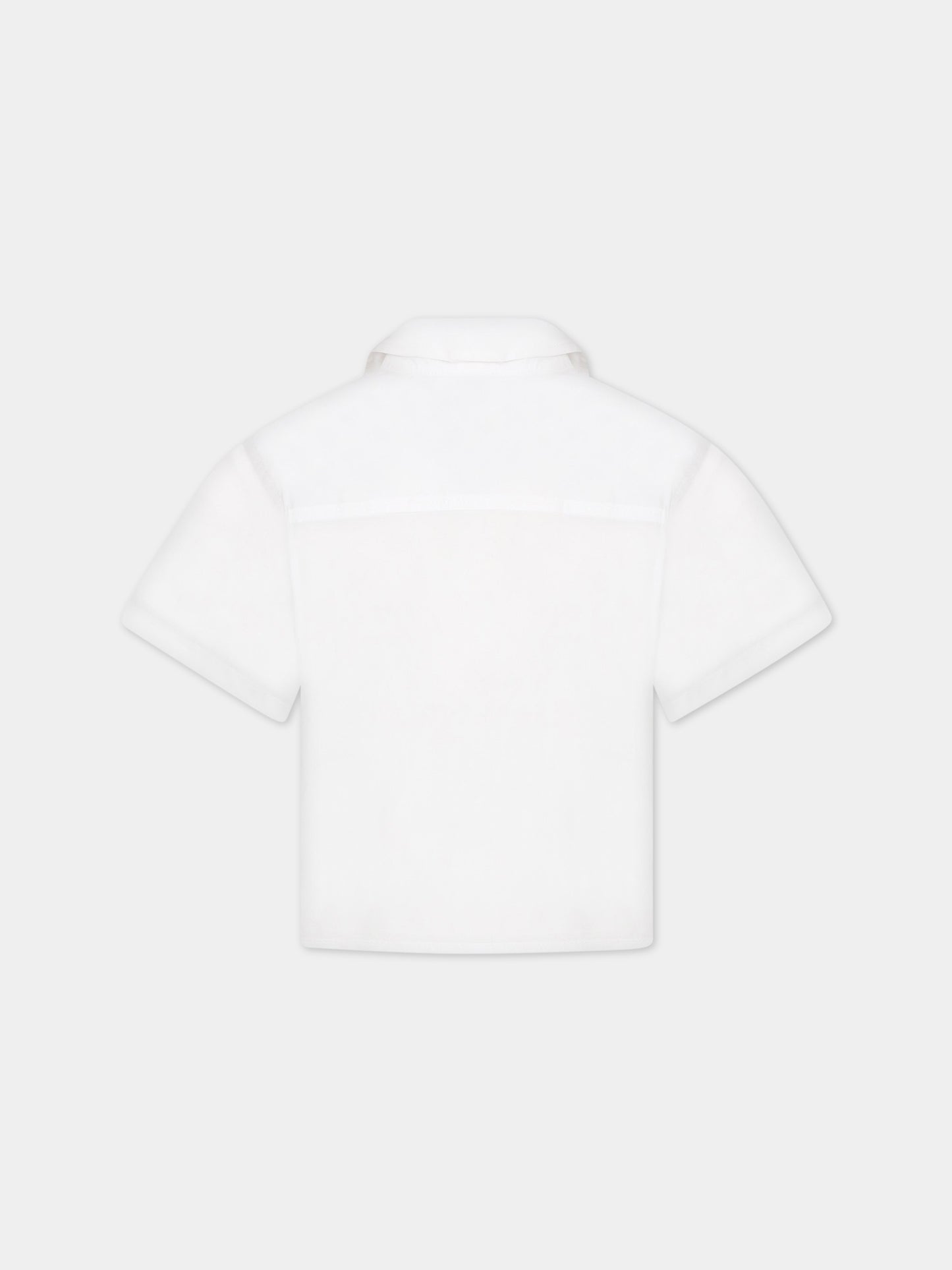 Camicia bianca per bambino con logo,Dsquared2,DQ1502 D007D DQ100