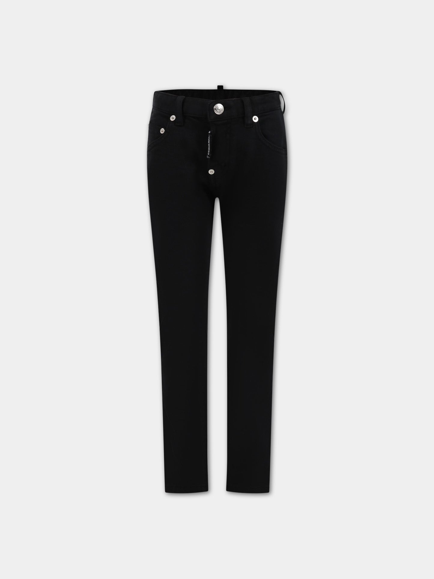 Jeans nero per bambino con patch logato,Dsquared2,DQ1761 D0A4E DQ900