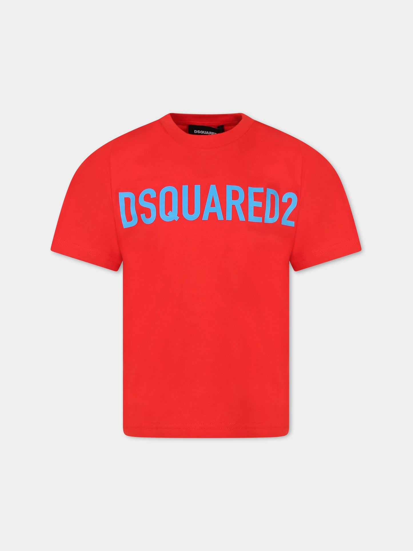 T-shirt rossa per bambino con logo,Dsquared2,DQ1770 D0A4C DQ413