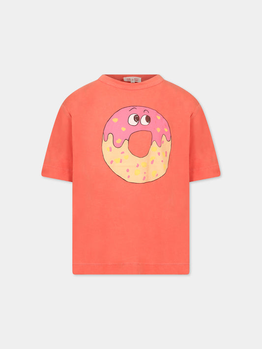 T-shirt rossa per bambini con stampa,The Animals Observatory,S23002 251 BR