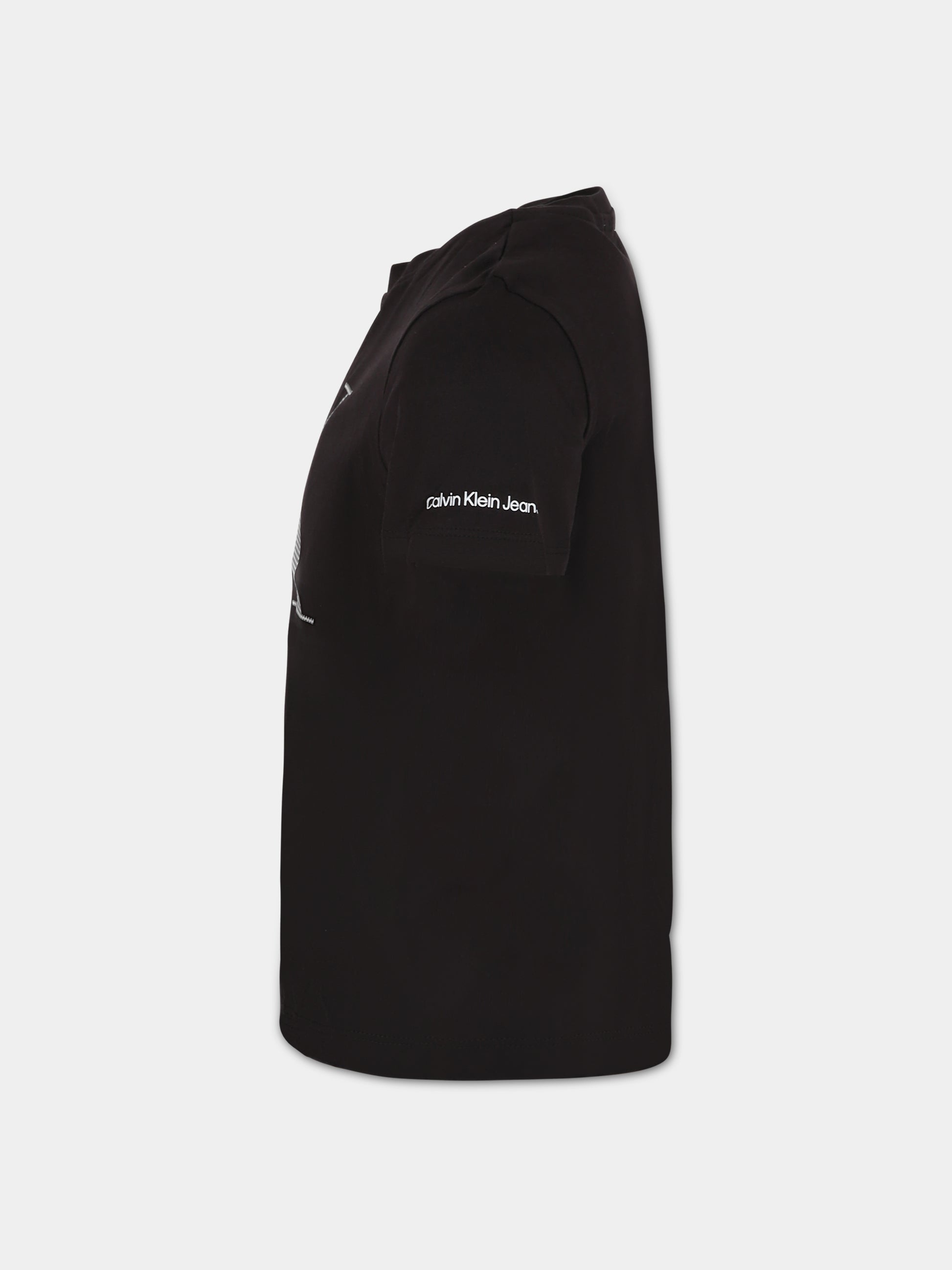 T-shirt nero per bambini con logo,Calvin Klein Kids,CKIB0IB01753 IB0IB01753 BEH