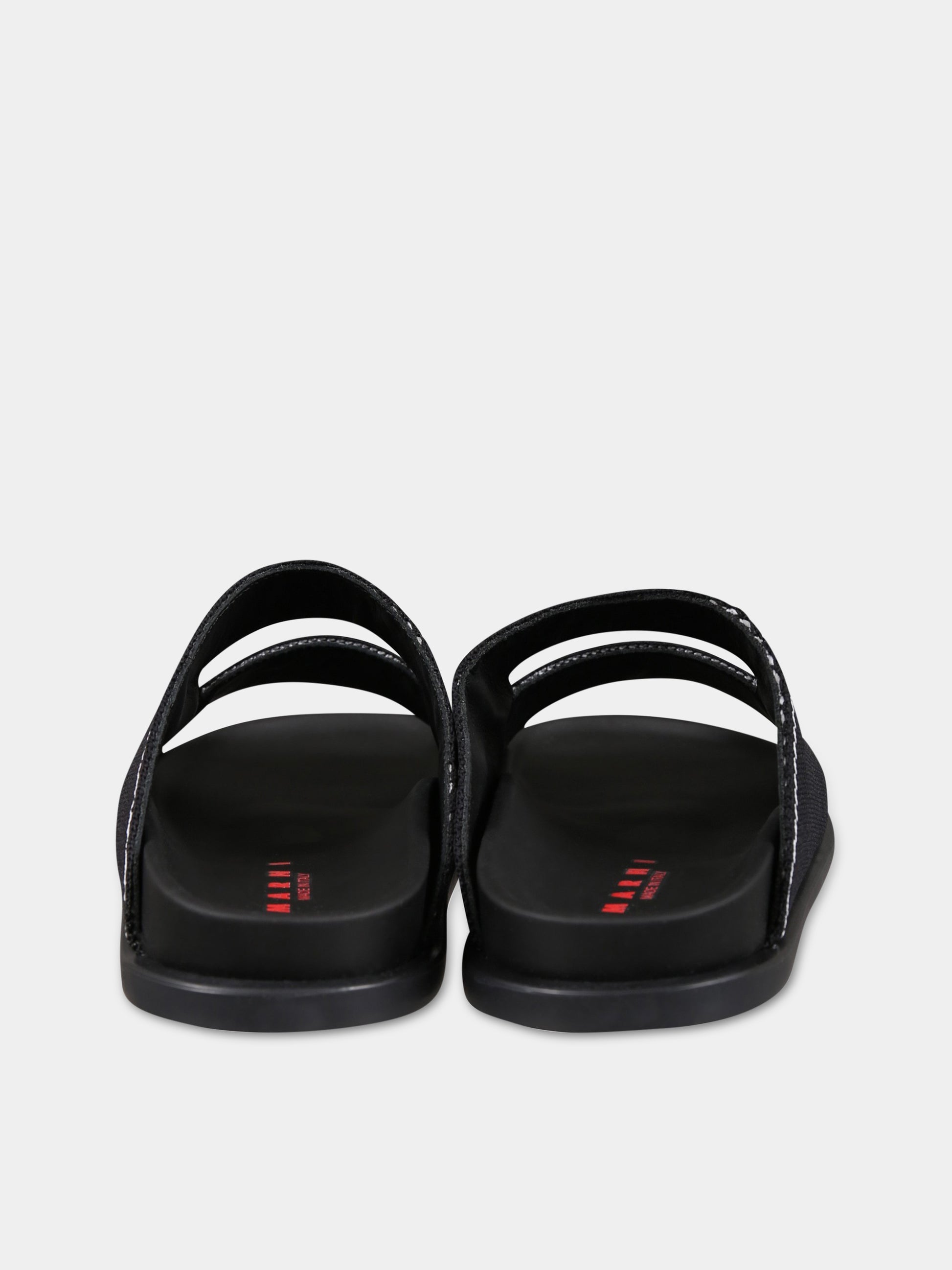 Sandalo nero per bambina con fascia ad intarsio,Marni Kids,73472 4