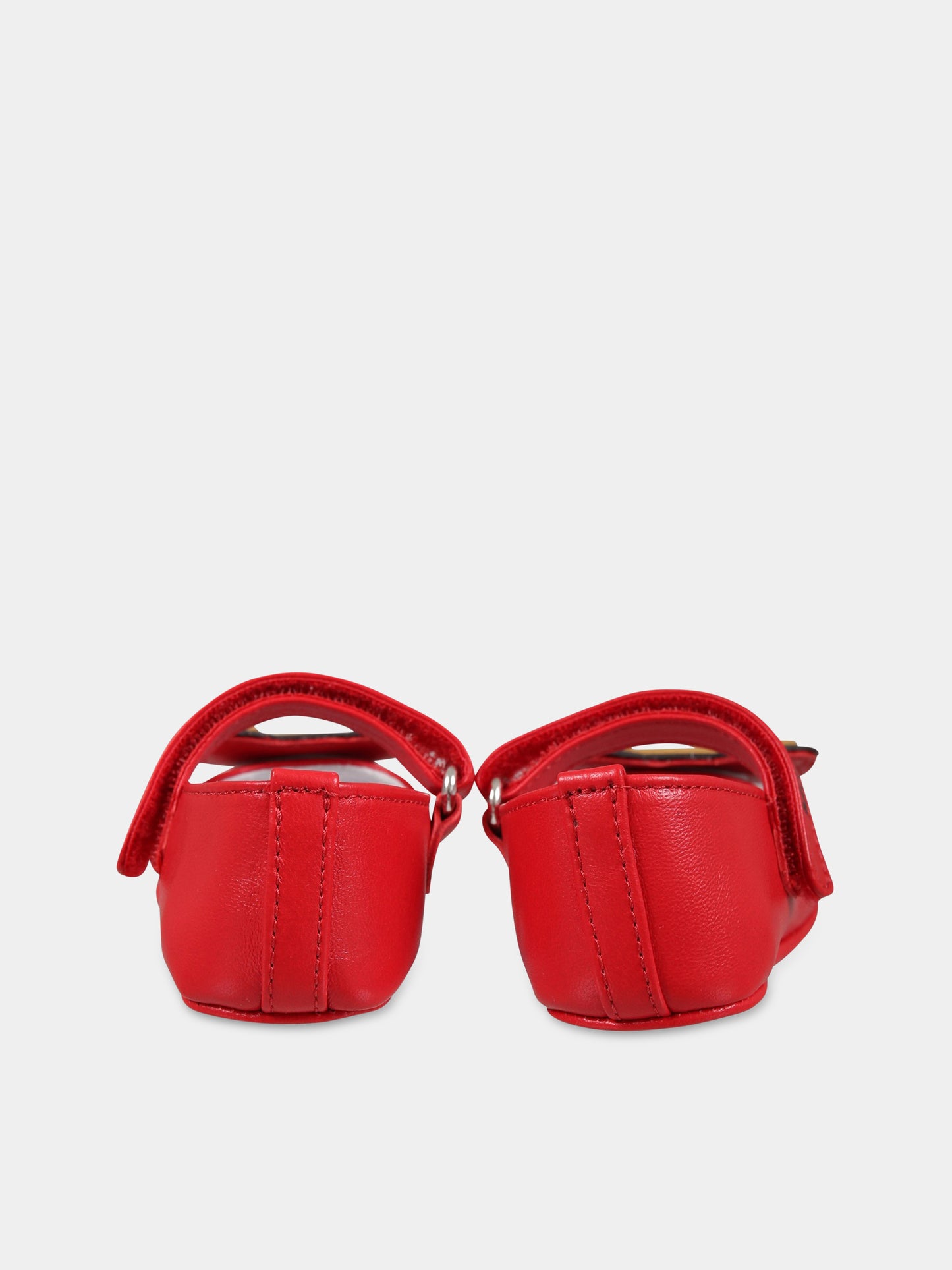 Ballerine rosse per neonata con Teddy Bear e logo,Moschino Kids,74262