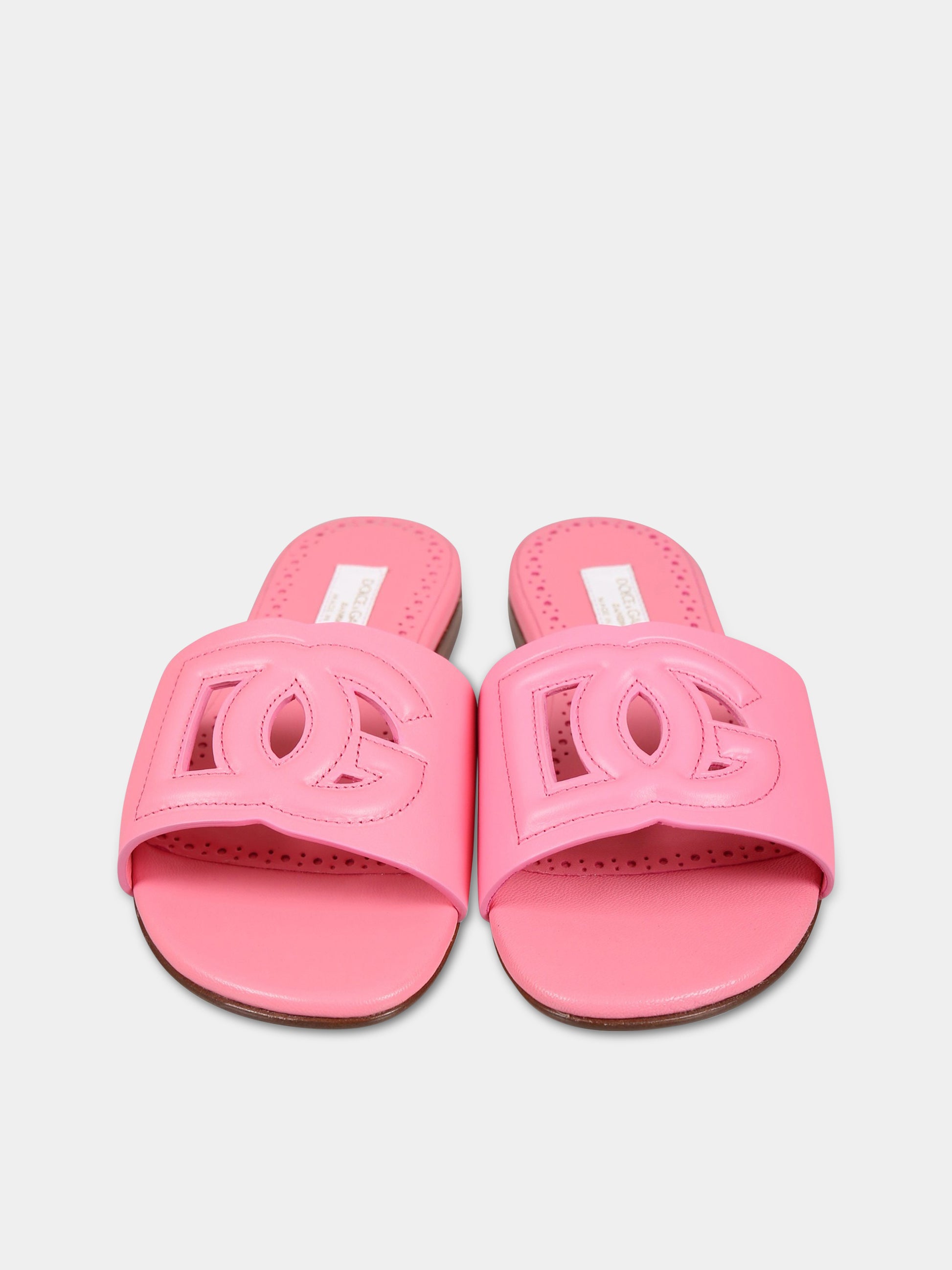 Sandali rosa per bambina con logo,Dolce & Gabbana Kids,D11032 A1735 87141