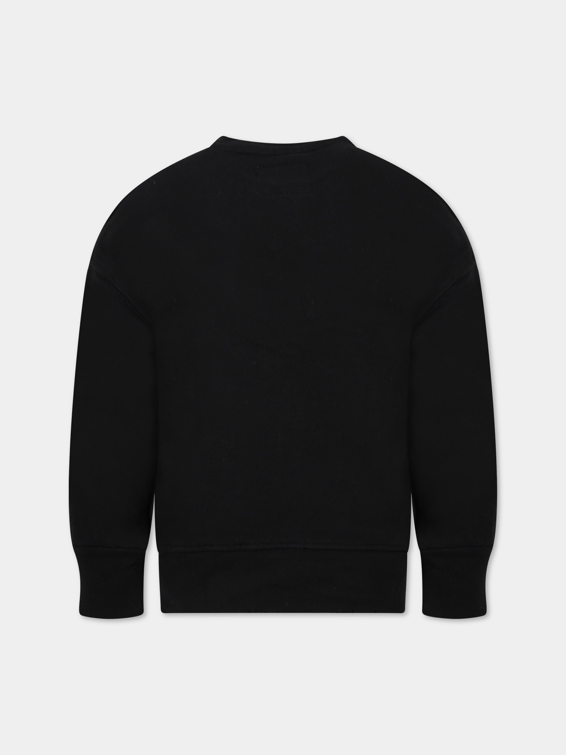 Felpa nera per bambini con logo,Nununu,NU3732A