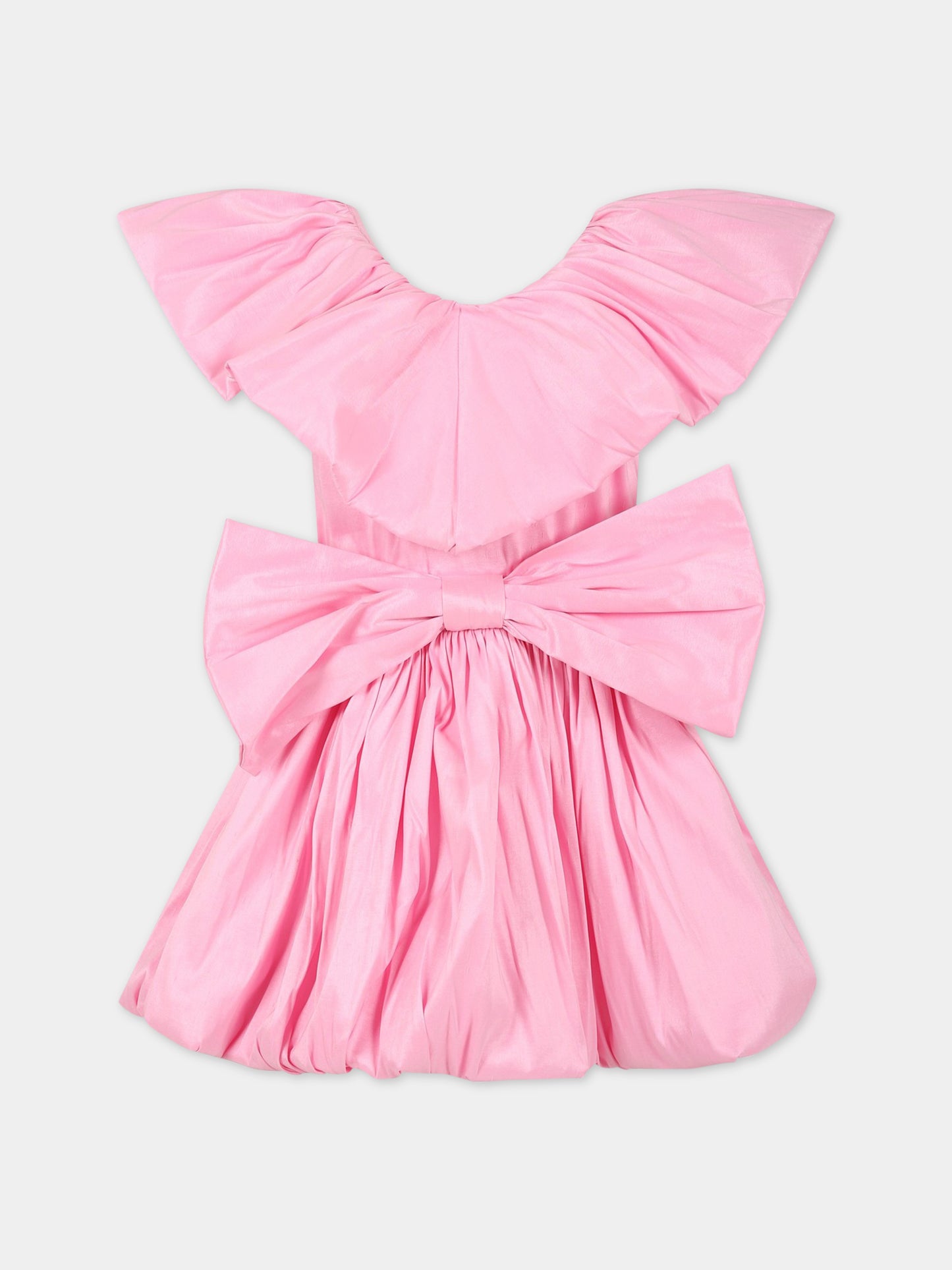 Vestito rosa per bambina con fiocco,Caroline Bosmans,SS23 4022 30 3000