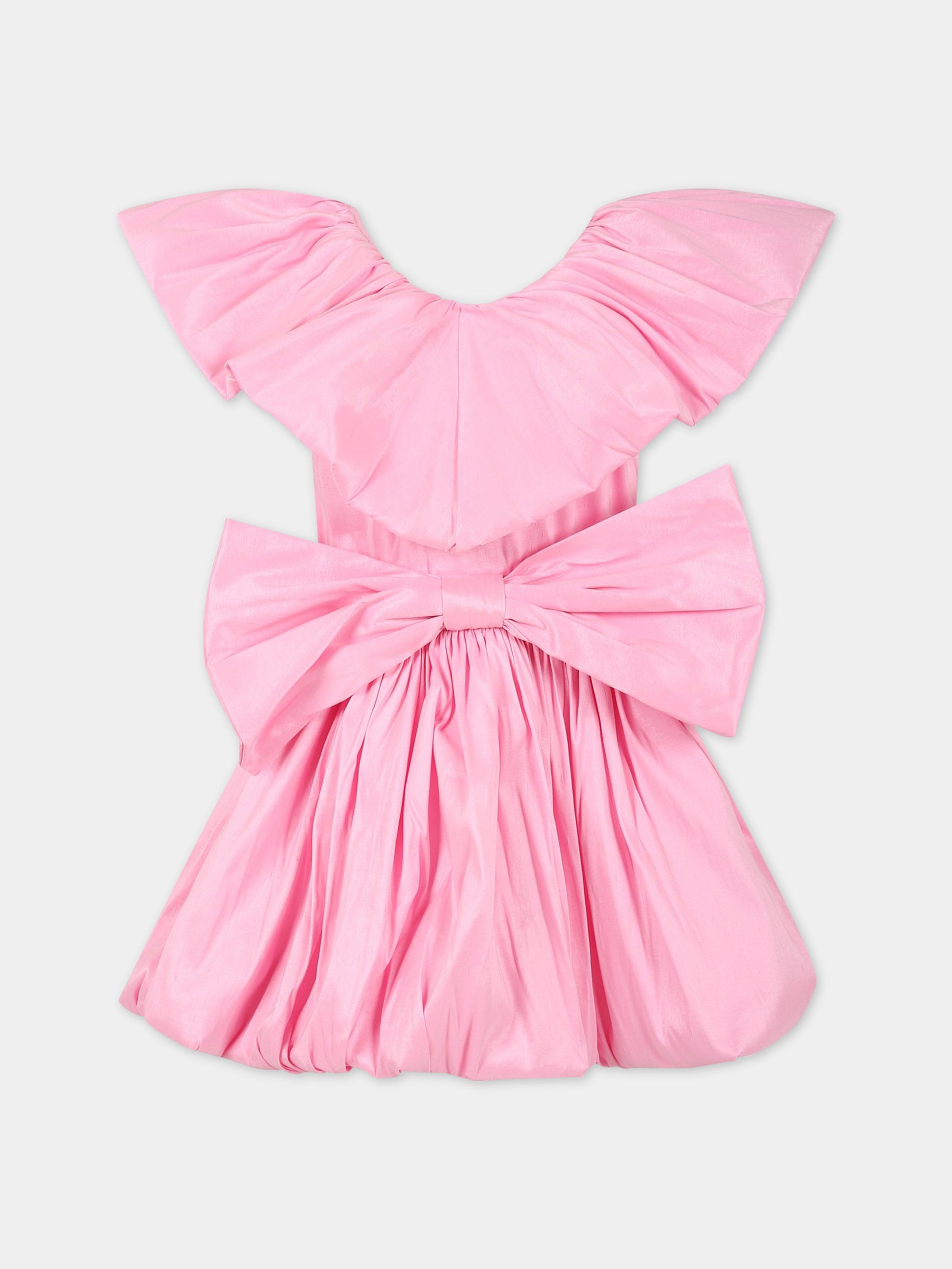 Vestito rosa per bambina con fiocco,Caroline Bosmans,SS23 4022 30 3000