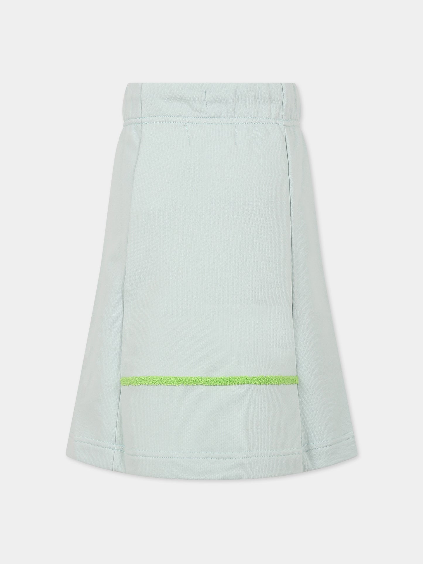 Gonna celeste per bambina con dettaglio verde,Raquette,BAT 006A 67