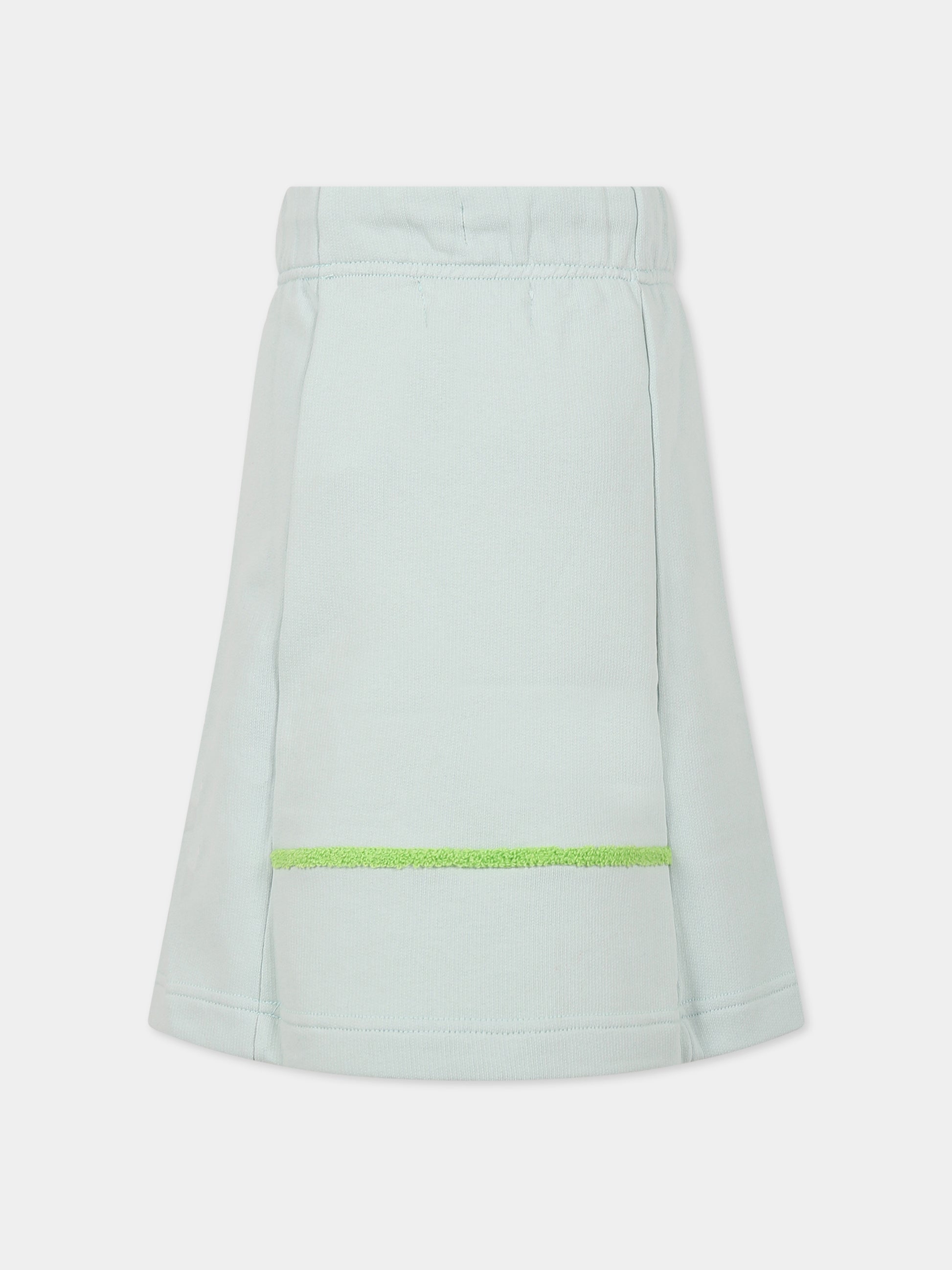 Gonna celeste per bambina con dettaglio verde,Raquette,BAT 006A 67