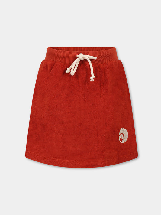 Gonna rossa per bambina con ricamo,Raquette,SCA 007B 81
