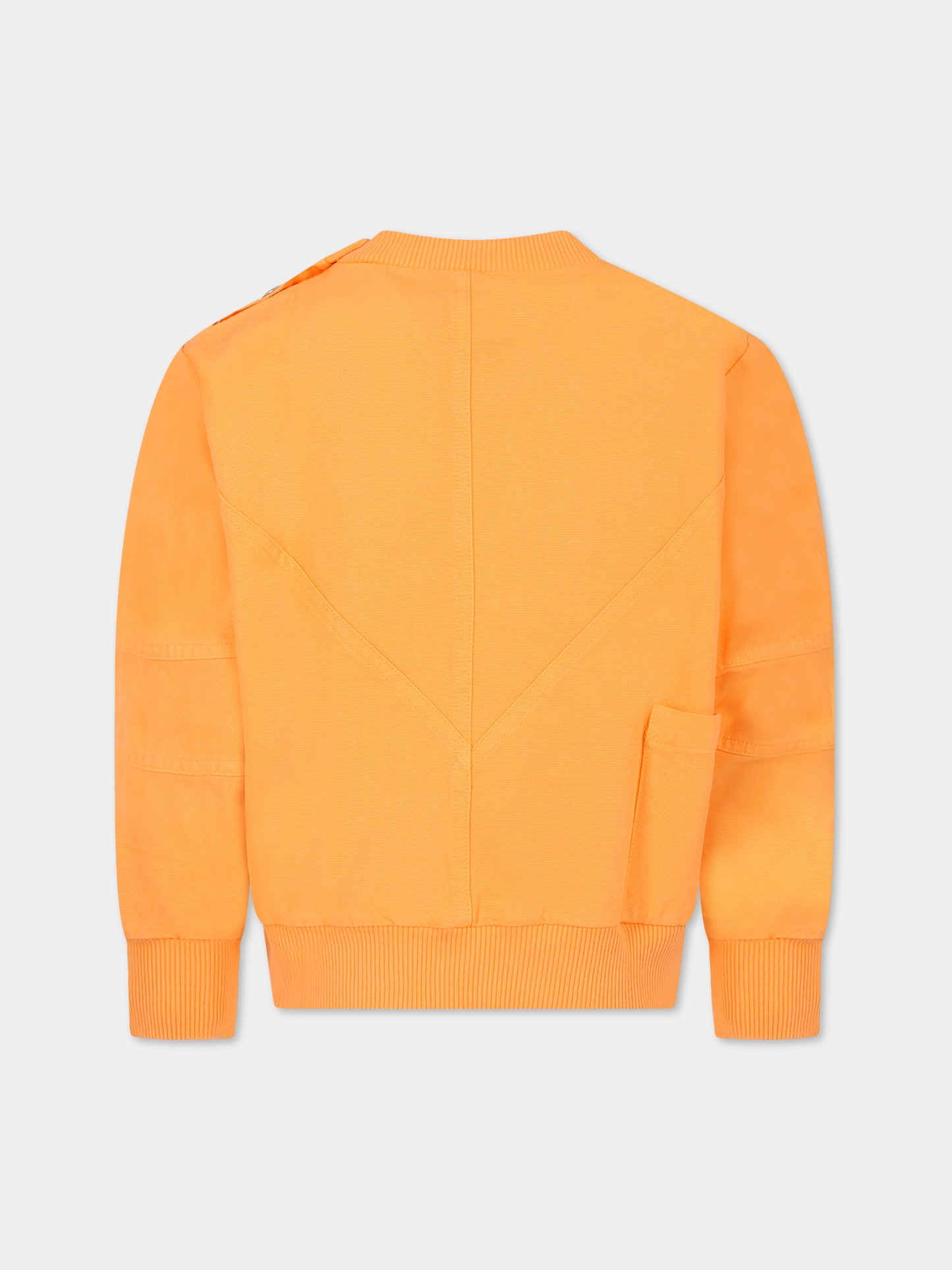 Felpa arancione per bambini con patch,Raquette,SCA 008 82