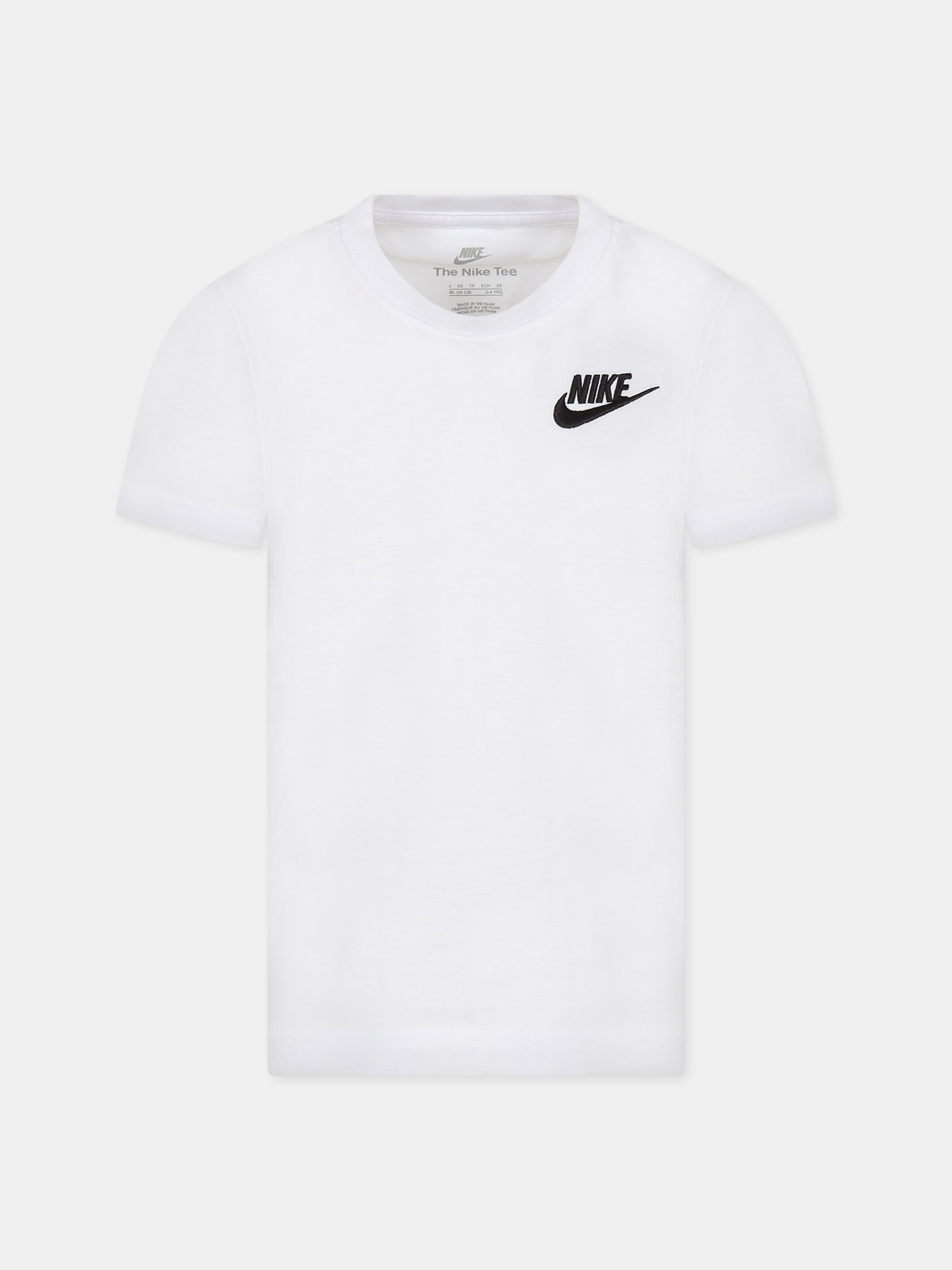 T-shirt bianca per bambino con logo,Nike,8UC545 001