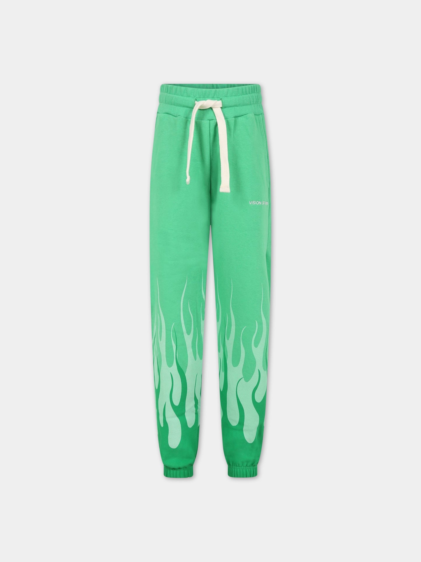 Pantalone casual verde per bambino con logo,Vision Of Super,PFV3103J VERDE