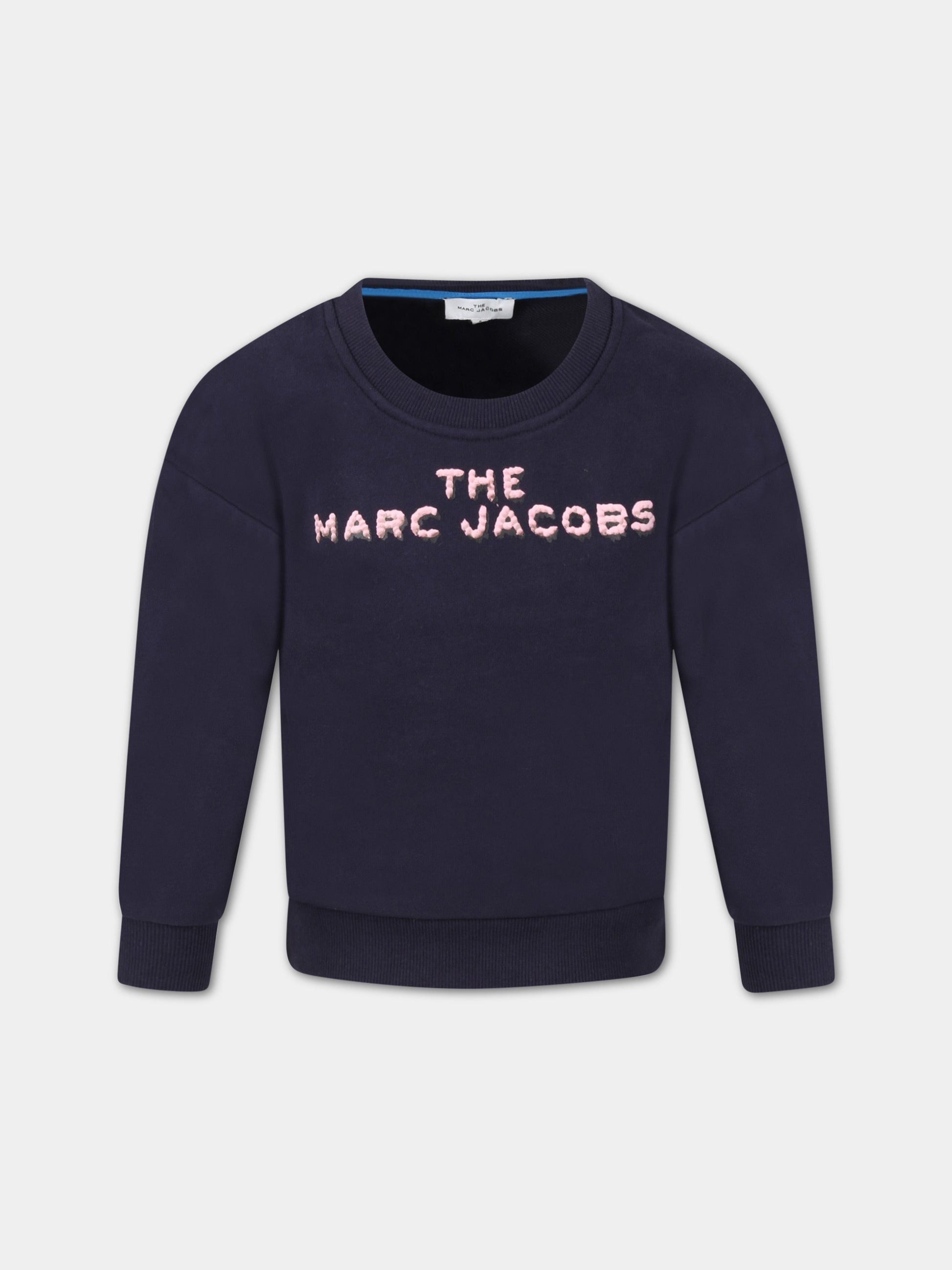 Felpa blu per bambina con logo,Little Marc Jacobs,W15573 84E