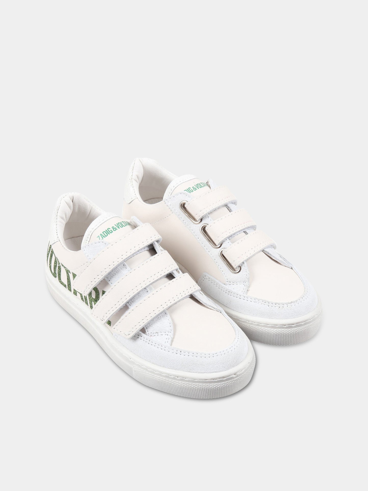 Sneakers bianche per bambina con logo,Zadig & Voltaire Kids,X19T25 117