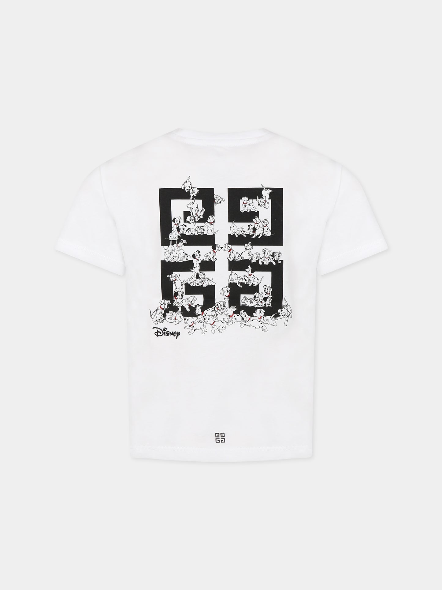 T-shirt bianca per bambina con stampa la carica dei 101 e logo,Givenchy Kids,H15327 10P