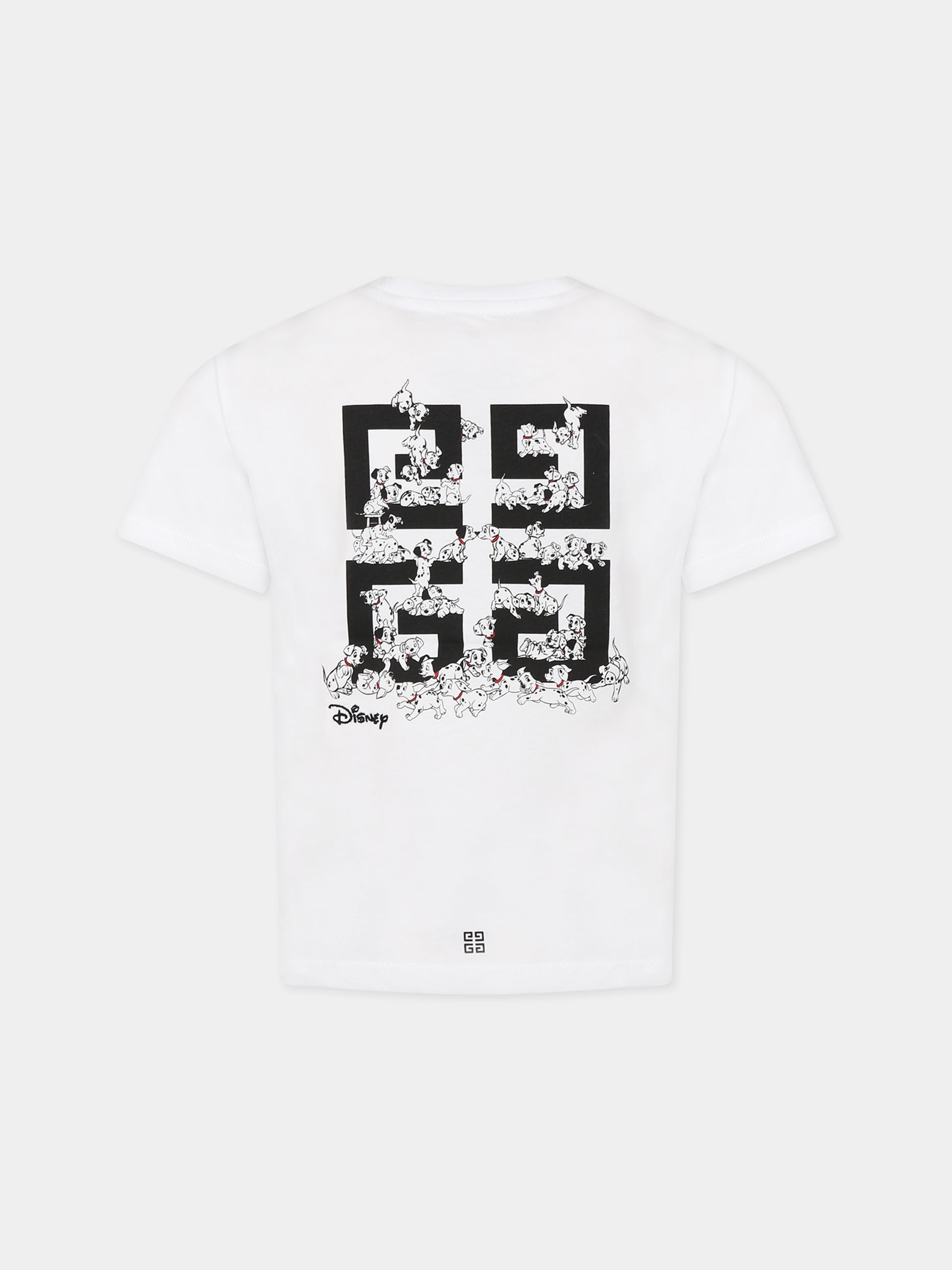 T-shirt bianca per bambina con stampa la carica dei 101 e logo,Givenchy Kids,H15327 10P