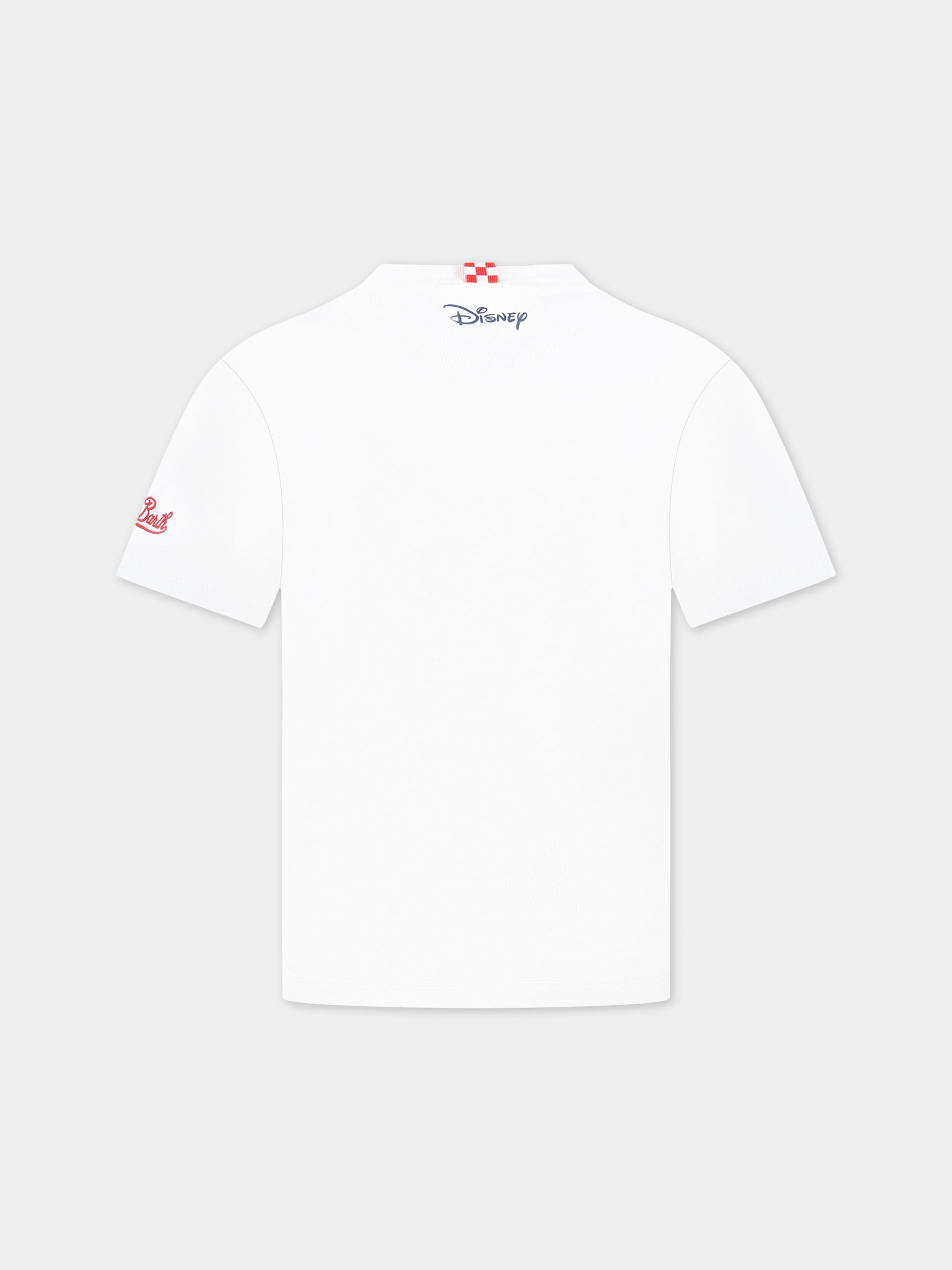 T-shirt bianca per bambino con stampa Topolino, scritta  St. Barth habitué  e logo,Mc2 Saint Barth,TSHIRT BOY MICKEY SB 01N EMB