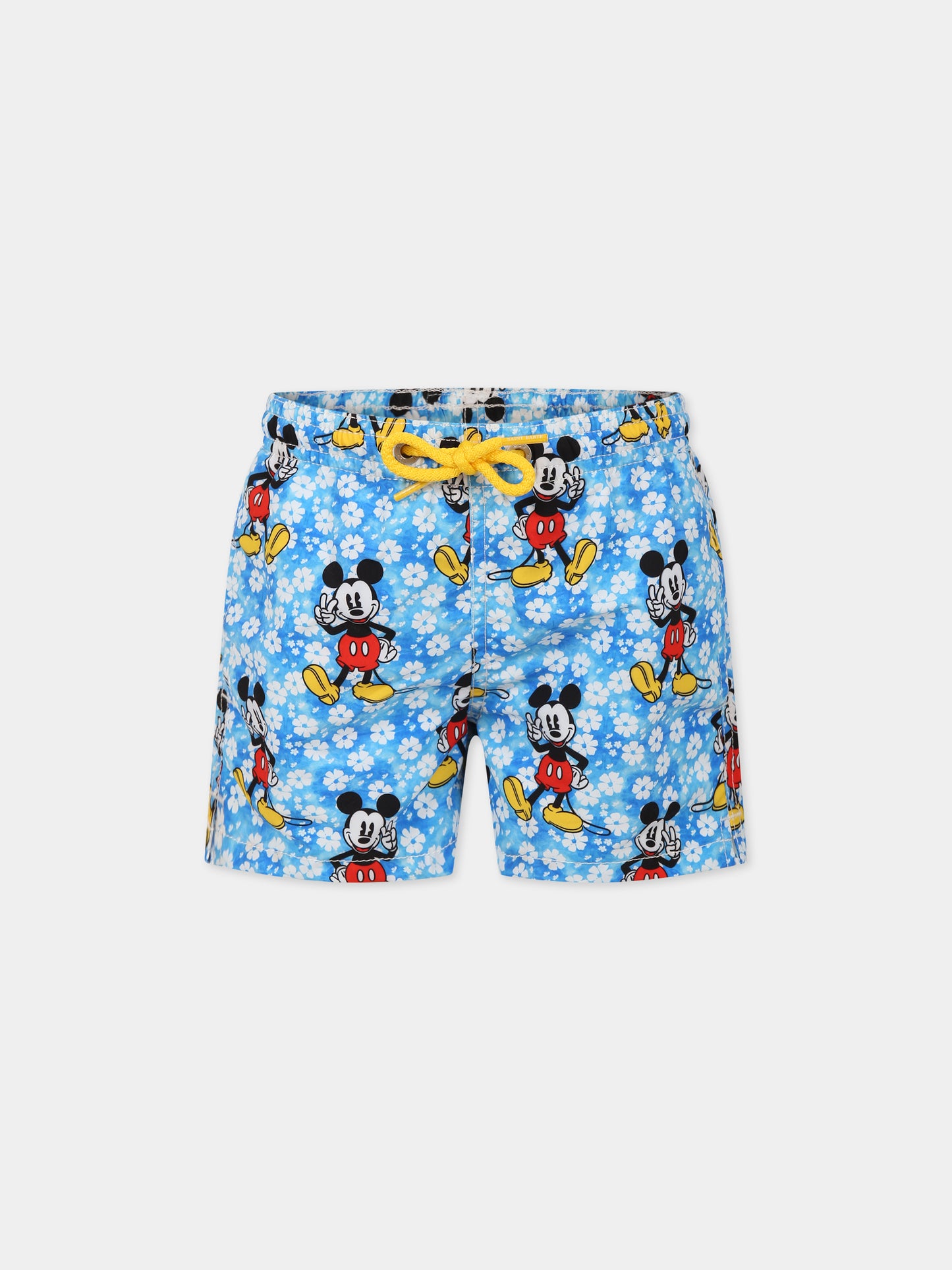 Boxer mare azzurro per bambino con stampa Topolino e logo,Mc2 Saint Barth,JEAN MICKEY DAISY VLEK 17