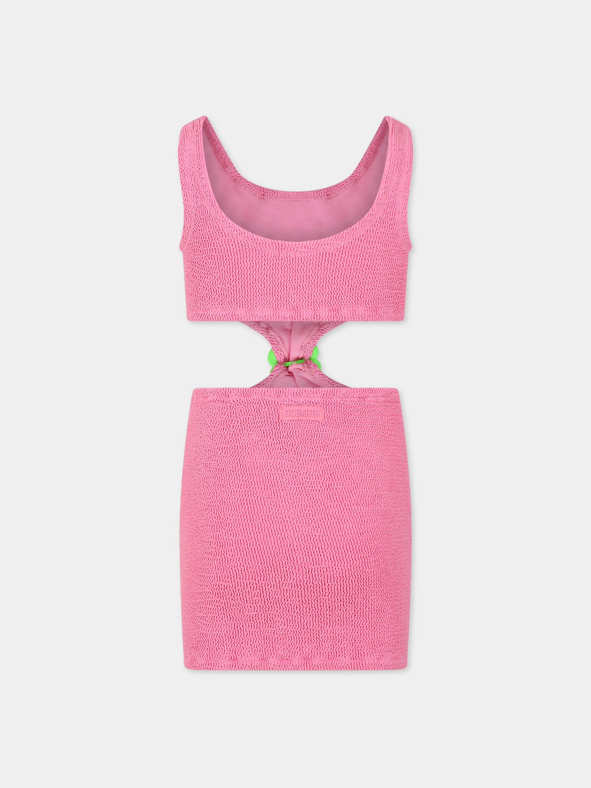 Vestito rosa per bambina con logo,Mc2 Saint Barth,KIM W JR CRINKLE 23 RING