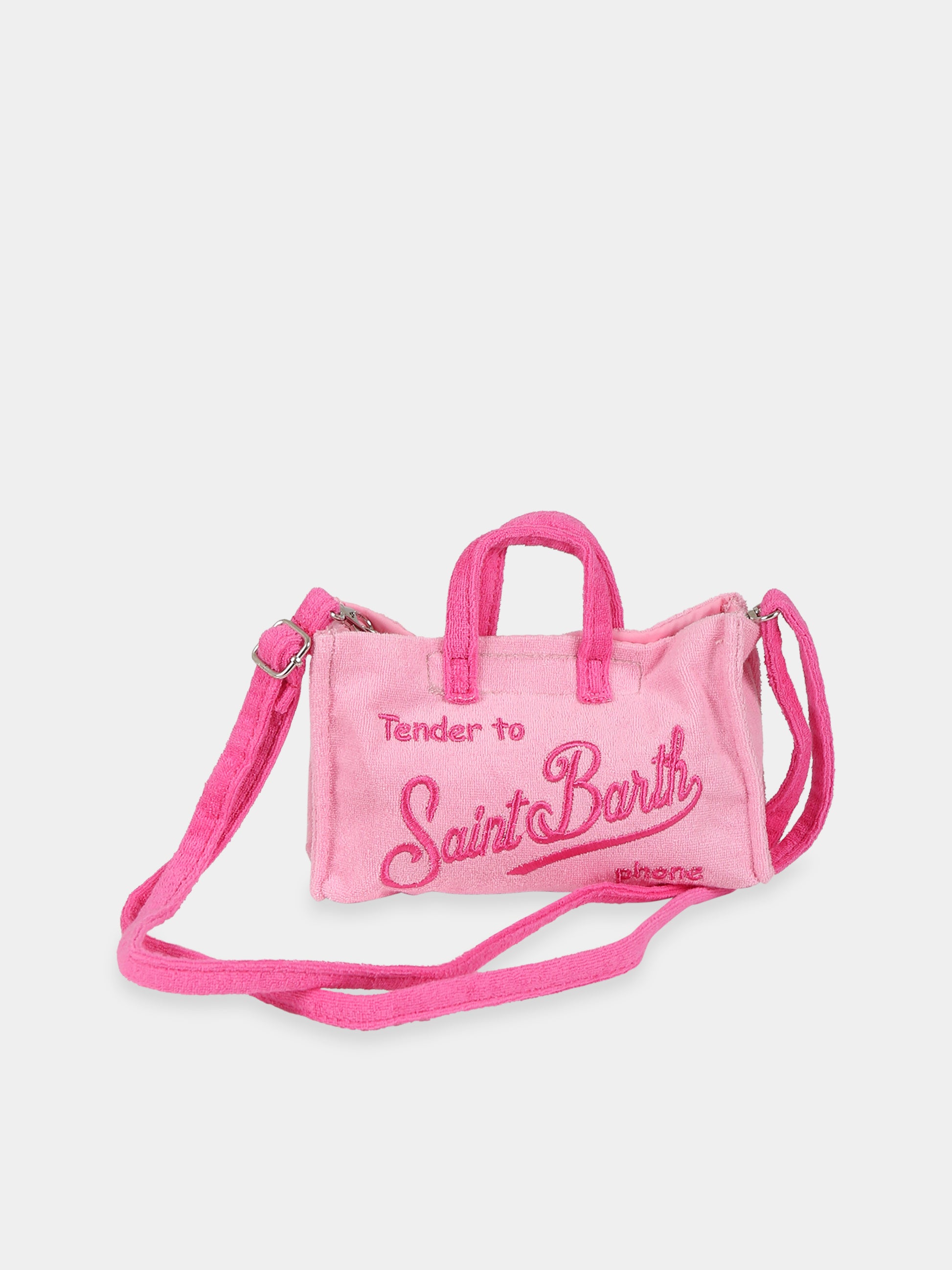 Borsa rosa per bambina con logo,Mc2 Saint Barth,PHONE BAG TERRY 2177