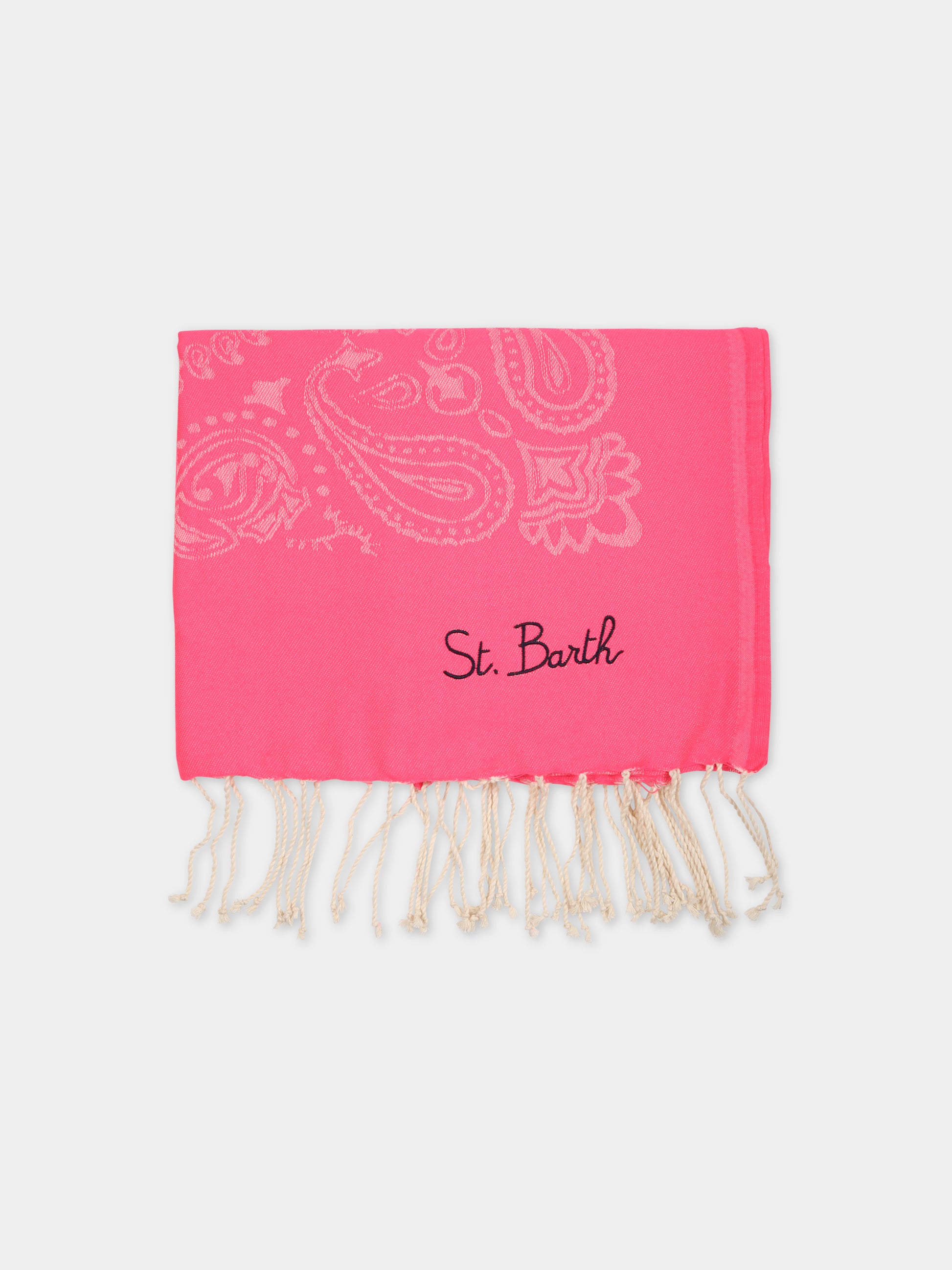 Telo mare fucsia per bambina con logo,Mc2 Saint Barth,FOUTAS J N BANDANNA 25
