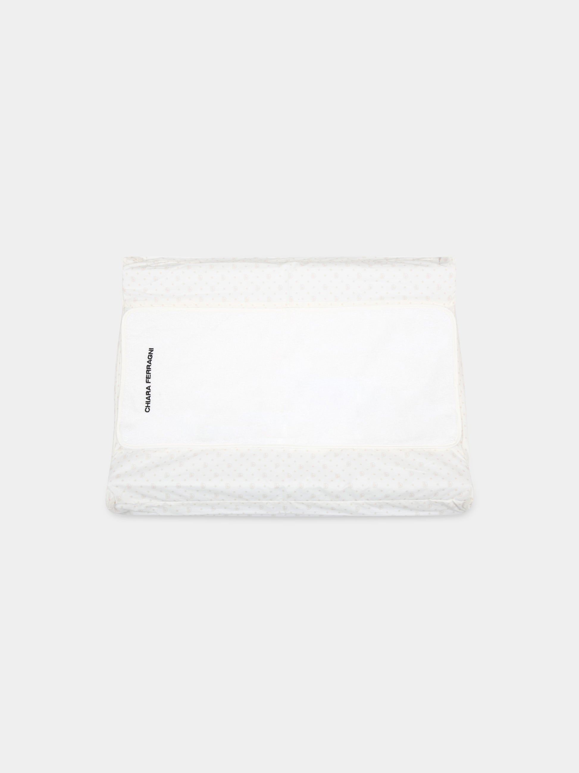 Coprifasciatoio avorio per neonati con occhiolino,Chiara Ferragni Homewear,CF051B