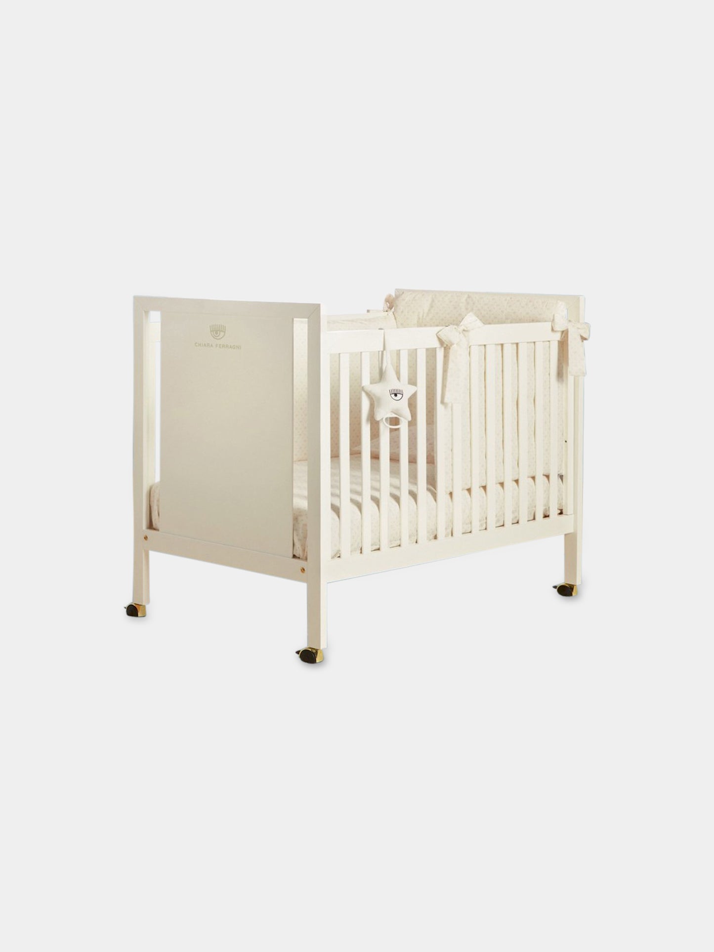Lettino avorio per neonati con logo,Chiara Ferragni Homewear,CF101B
