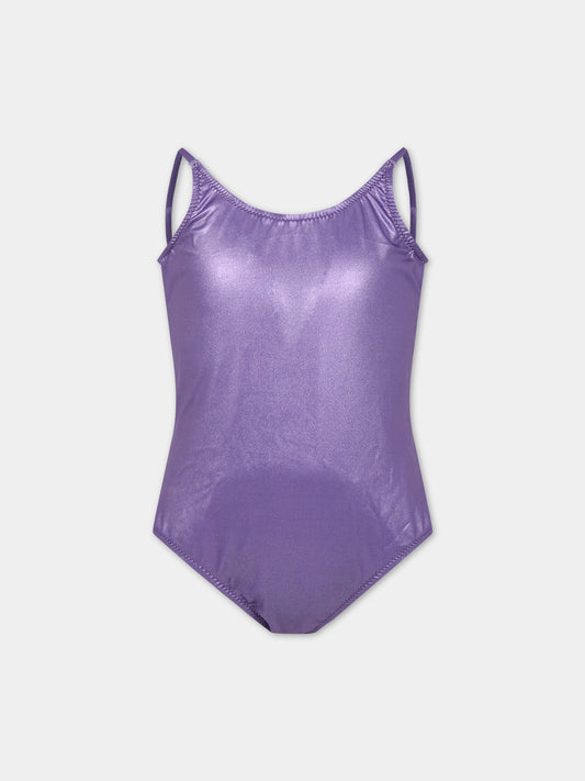 Costume viola per bambina con logo,Matineè,CC4001 PETITE GISELE LAMINA LILLA