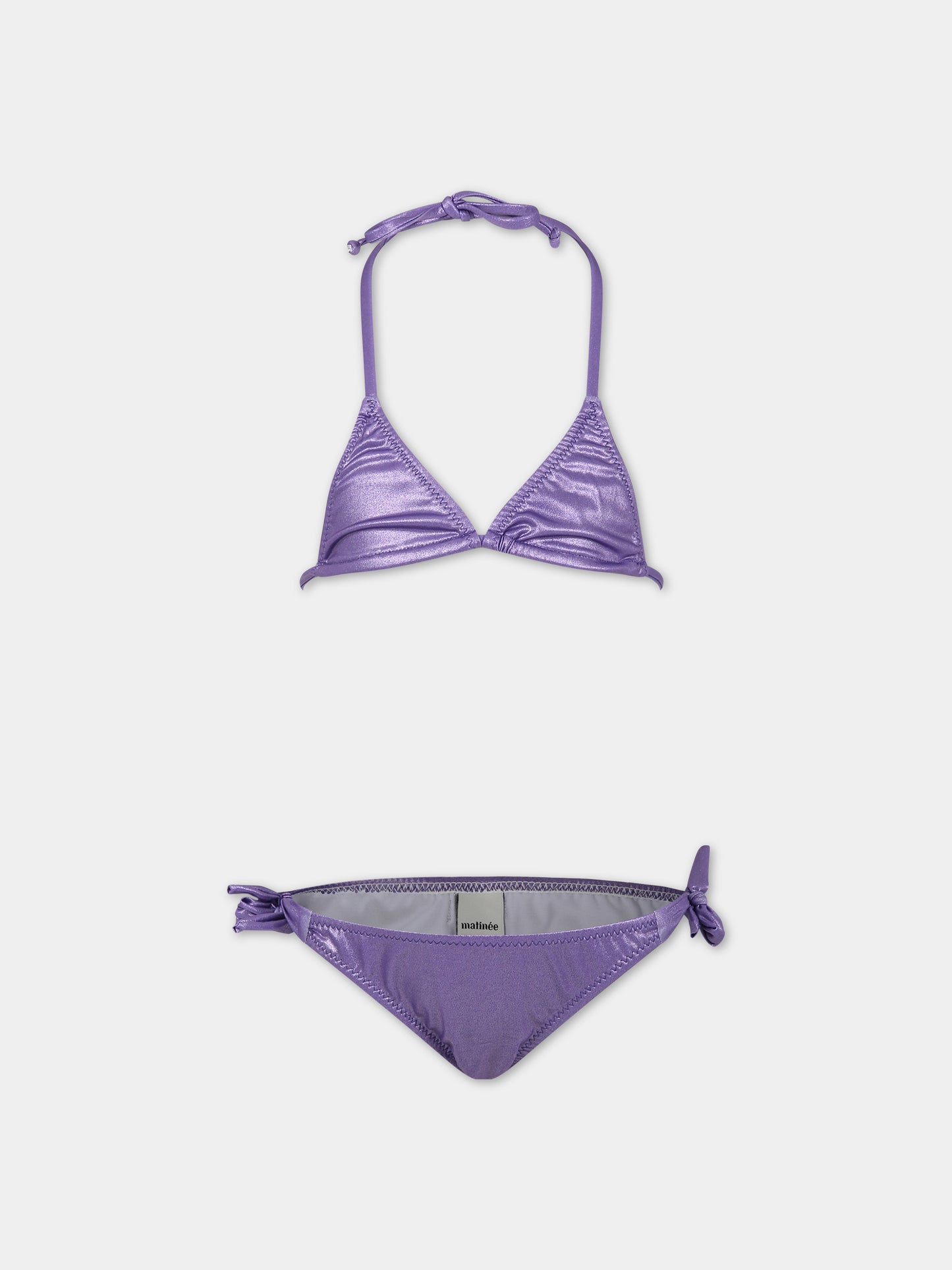 Bikini viola per bambina con logo,Matineè,CC4007 PETITE CAMILLE LAMINA LILLA