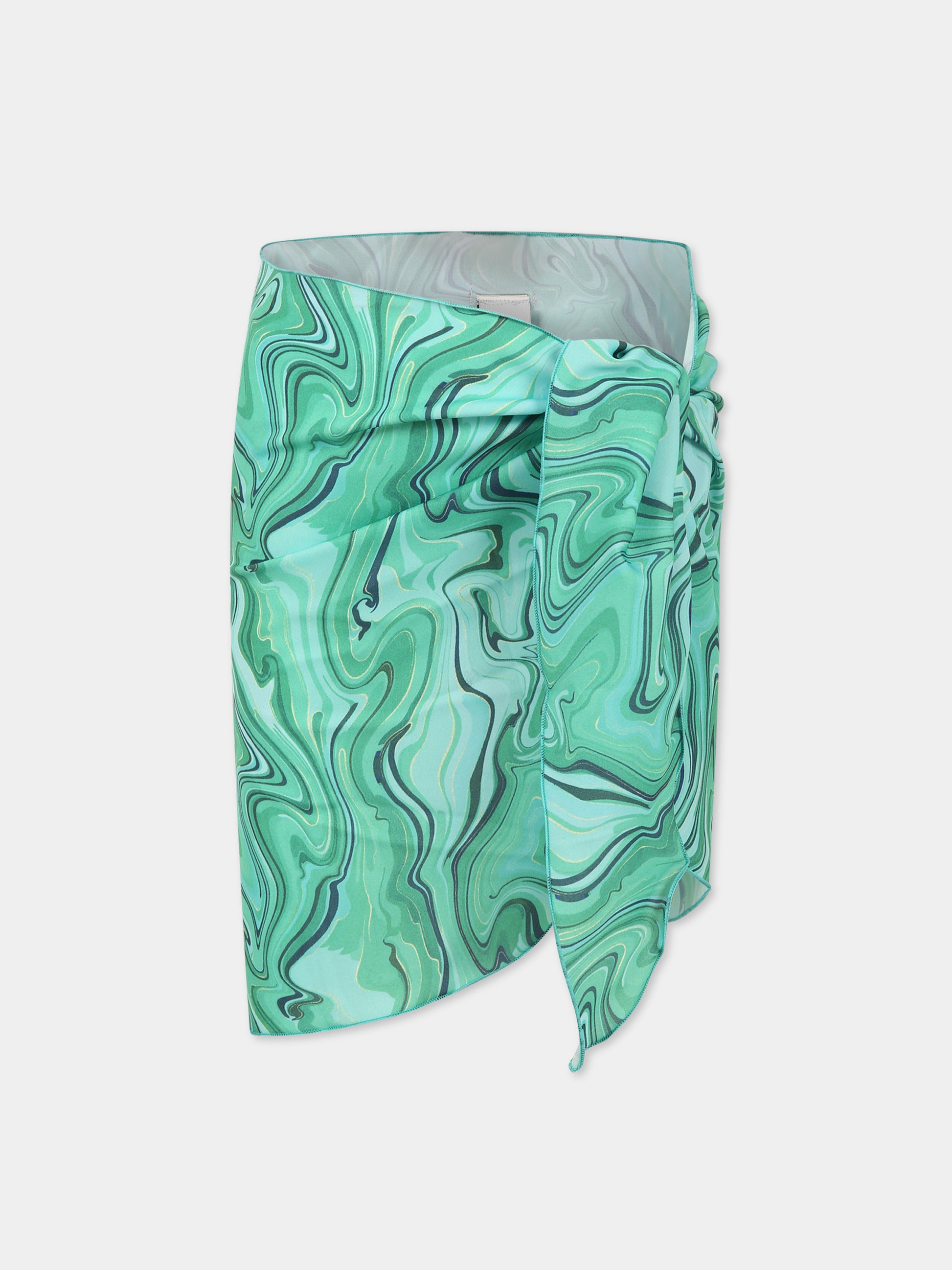 Pareo verde per bambina con stampa Malakite,Matineè,CC4025 PETITE ANNETTE MALAKITE VERDE