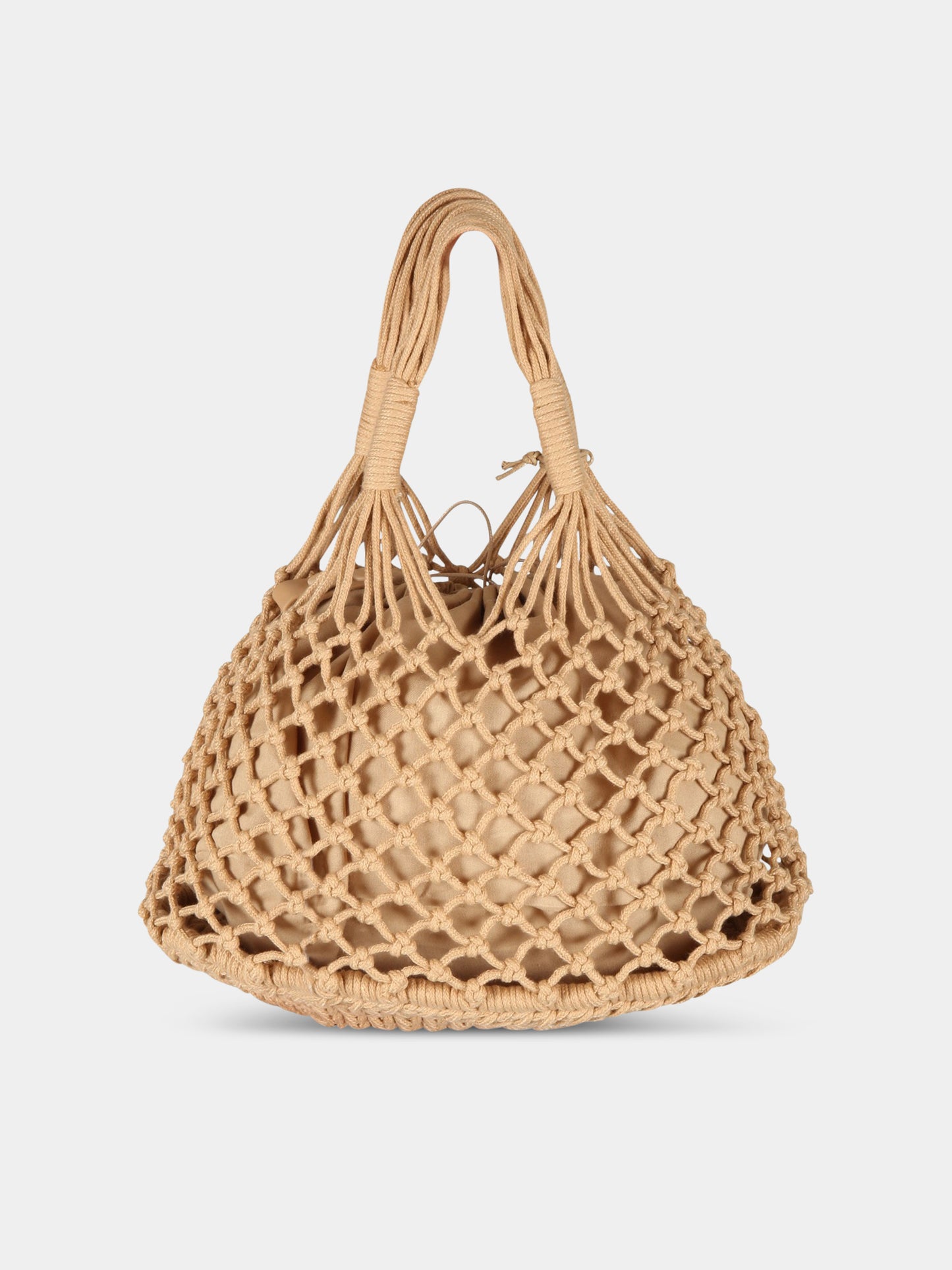 Borsa beige da spiaggia da donna con patch logato,Matineè,MOD. BAG MEDIUM SAC DE PLAGE RAME