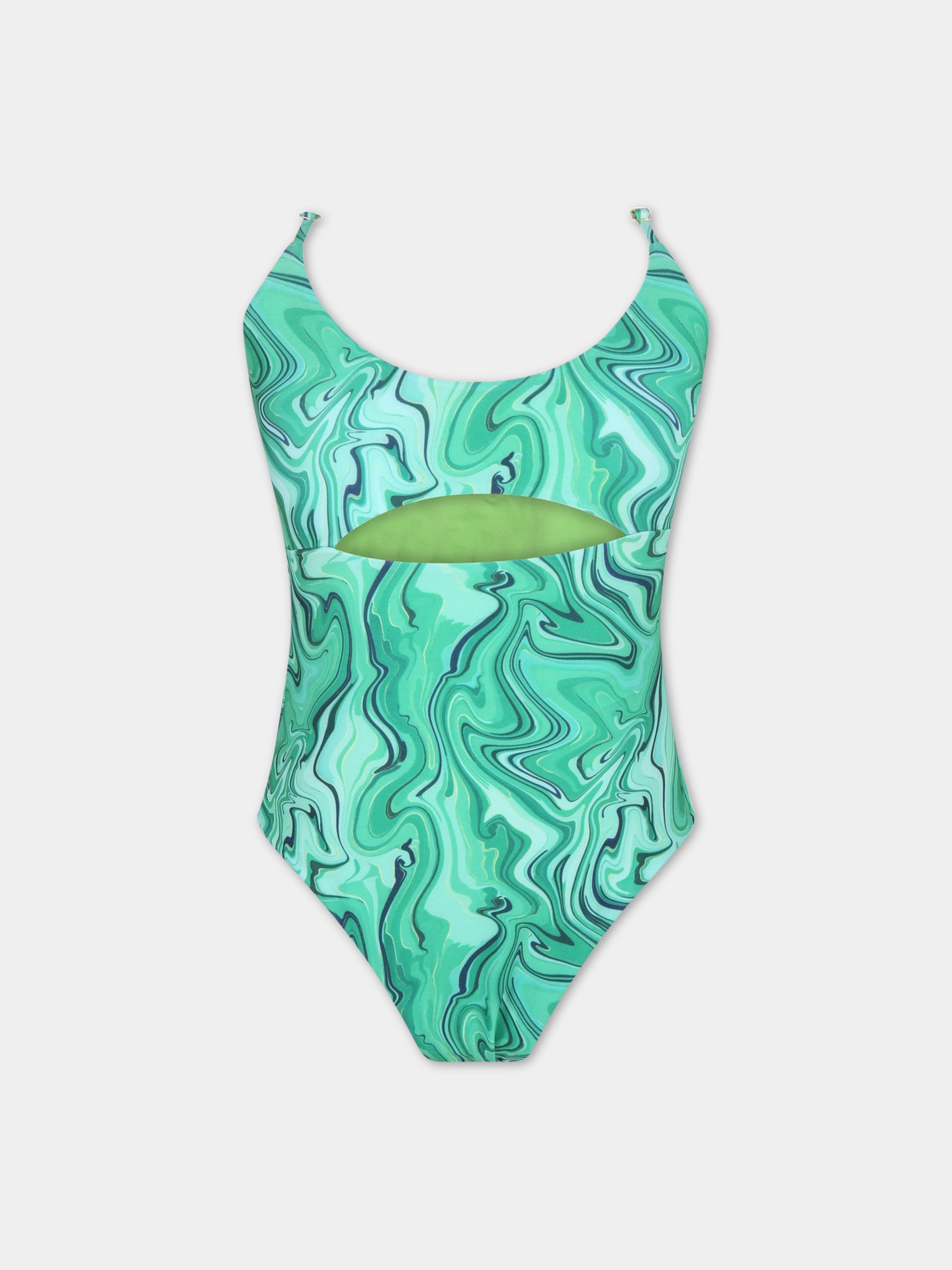 Costume verde da bagno da donna con stampa Malachite,Matineè,CB4015 ISA MALAKITE VERDE